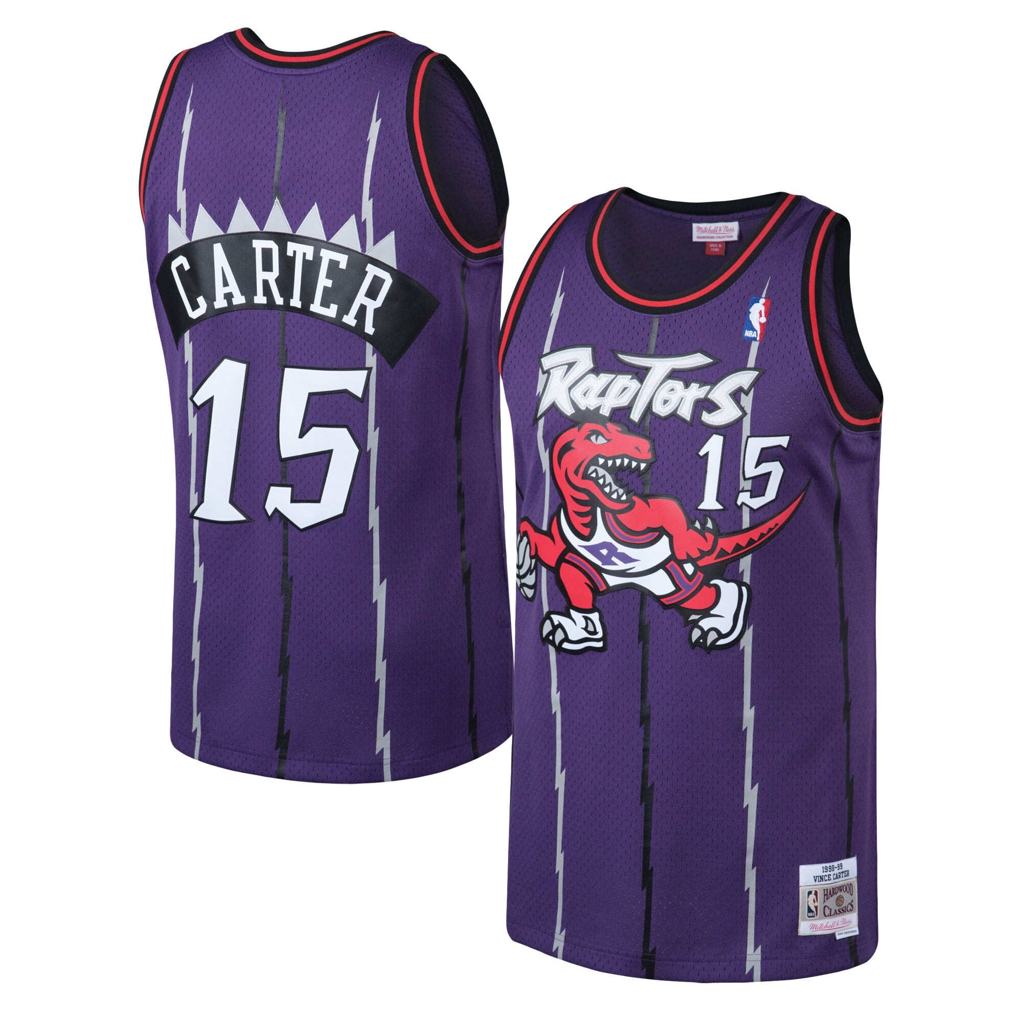 Toronto Raptors Vince Carter Hardwood Classics Road Swingman Jersey by Mitchell & Ness – Youth