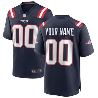 New England Patriots Nike Game Home Jersey - Navy - Custom - Mens