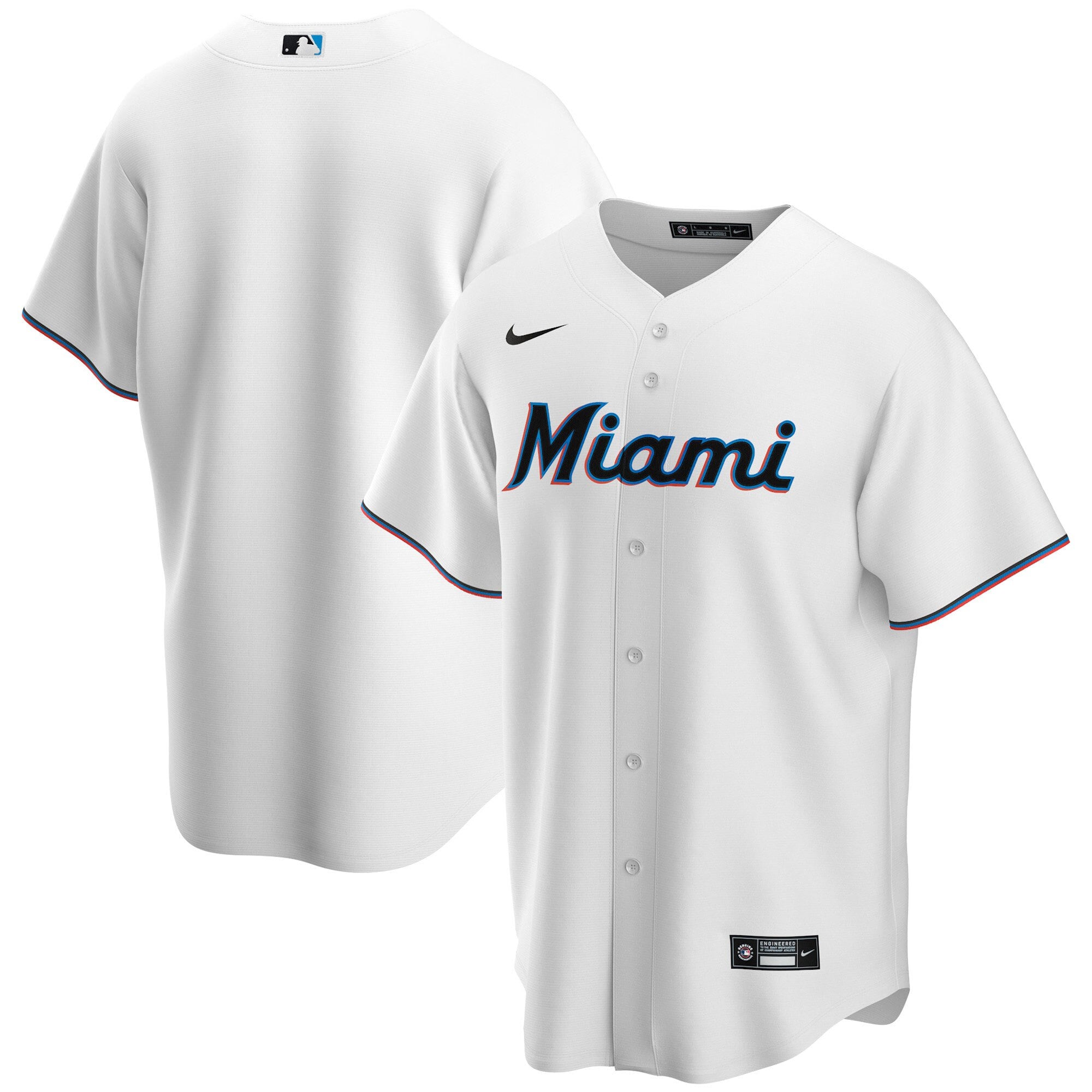 Miami Marlins Nike Official Replica Home Jersey - Mens