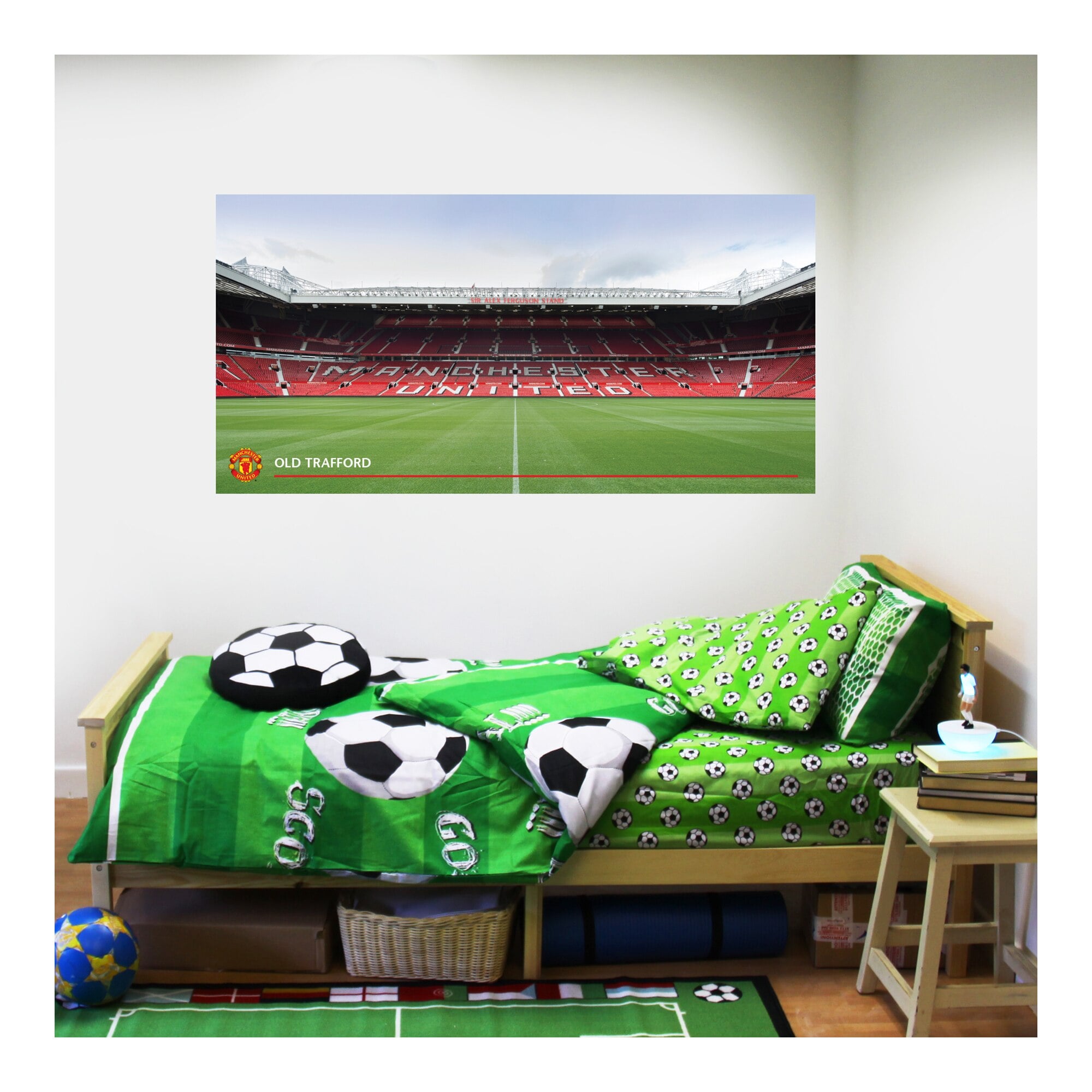 Adesivo murale Manchester United Old Trafford Stadium - 90 cm x 45 cm con set di decalcomanie - 60 cm x 30 cm