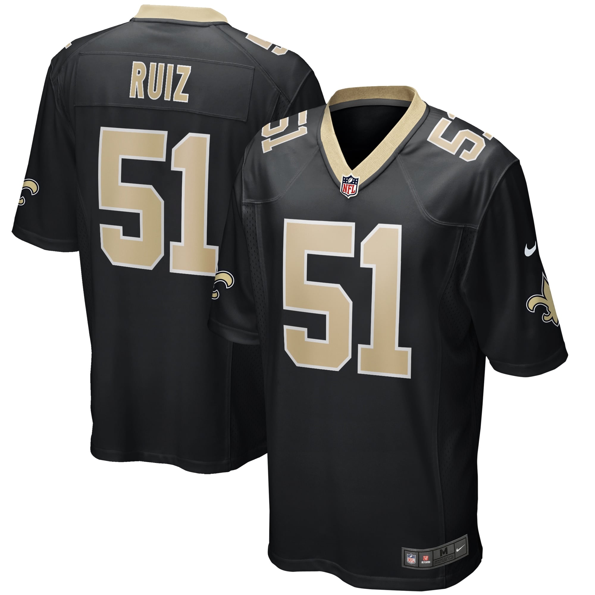 Camiseta Nike Game de la 1ª equipación del New Orleans Saints - Negro - Cesar Ruiz - Hombre