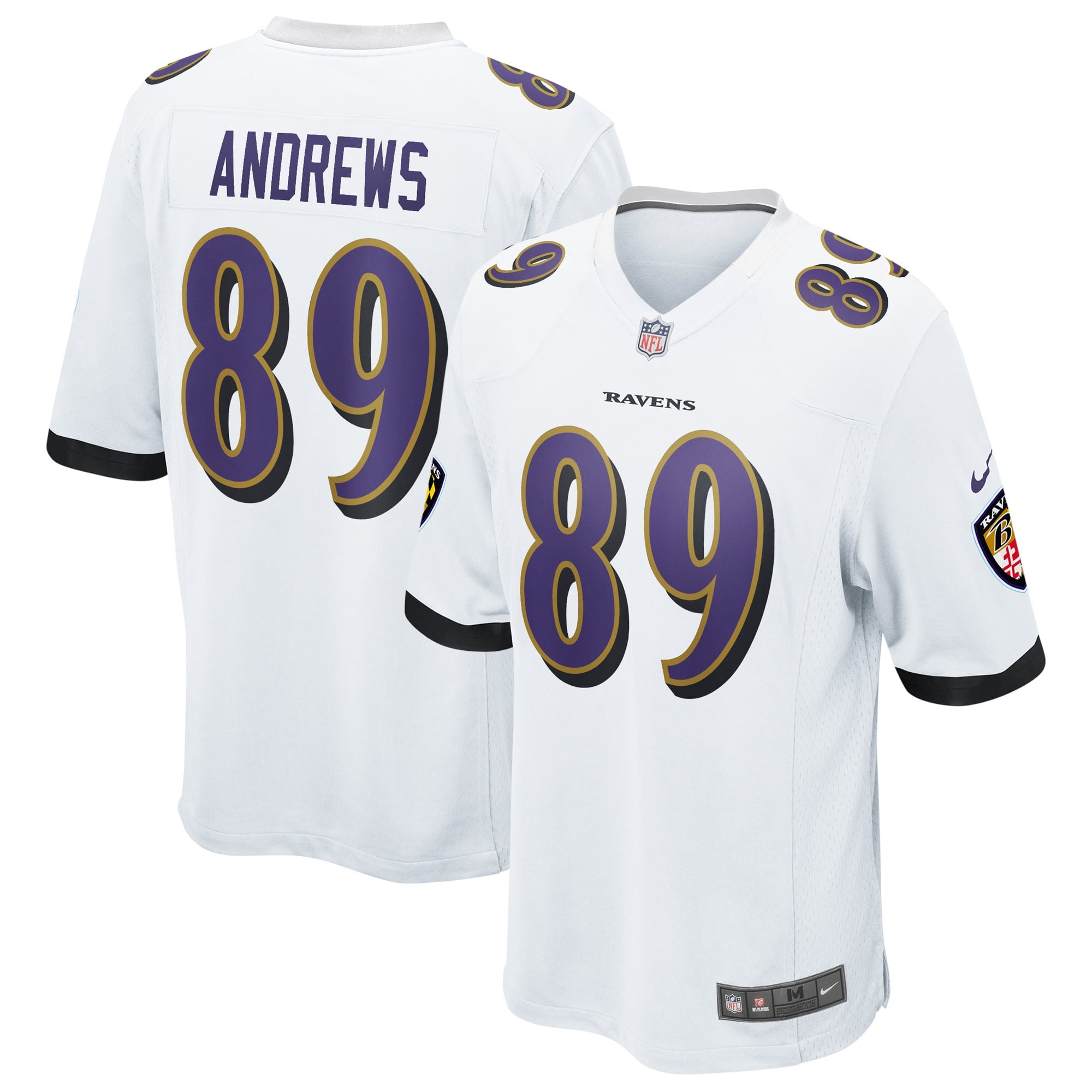 Baltimore Ravens Nike Game Road Jersey - White - Mark Andrews - Mens