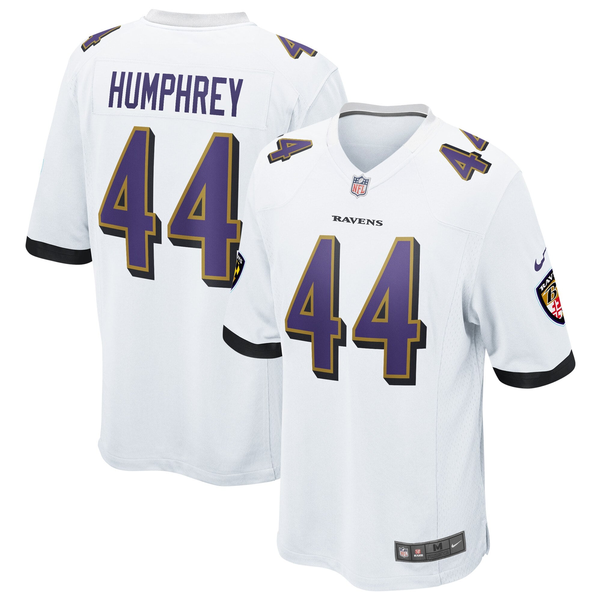 Camiseta Nike Game de la 2ª equipación del Baltimore Ravens - Blanco - Marlon Humphrey - Hombre