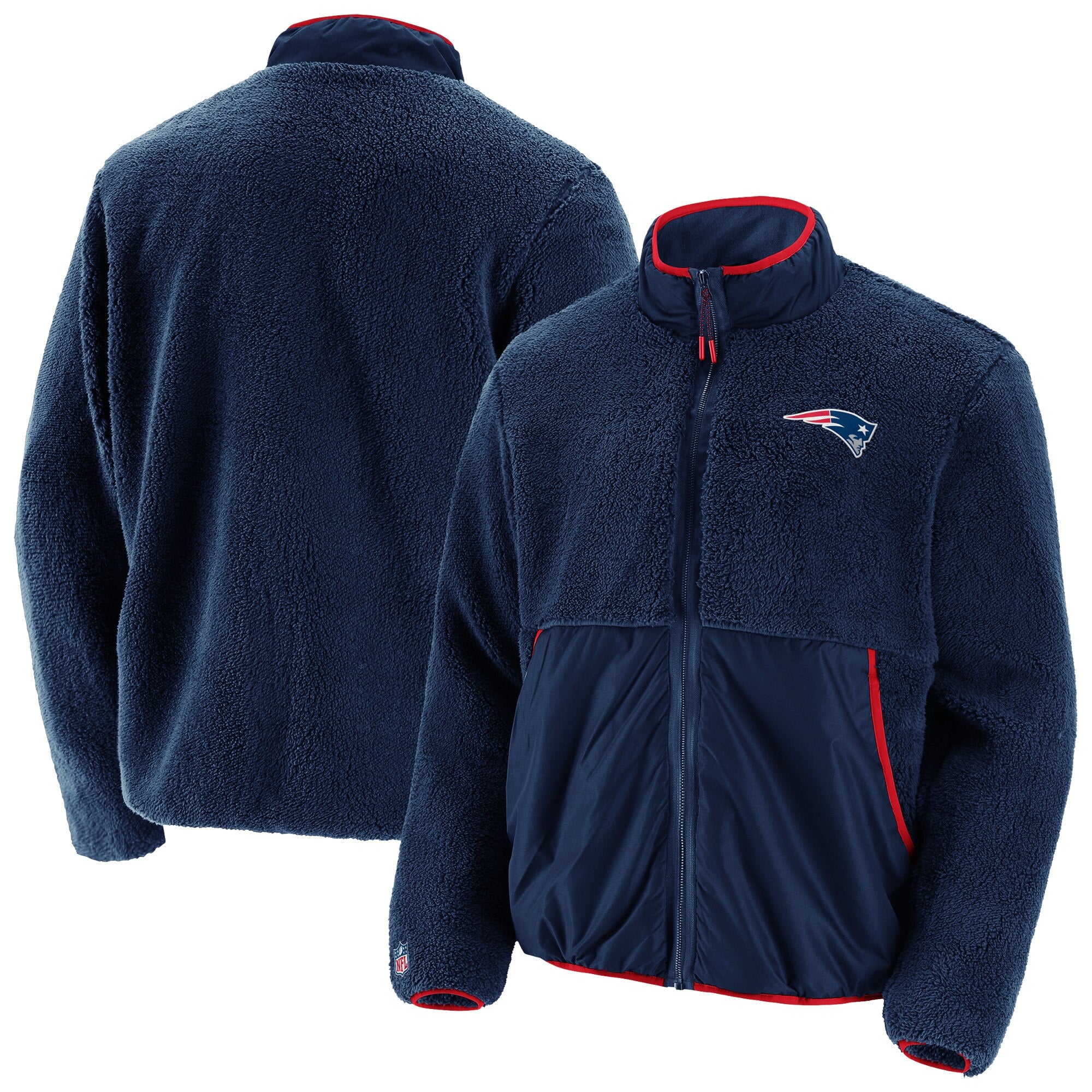 Giacca in pile sherpa con marchio New England Patriots Fanatics - Uomo