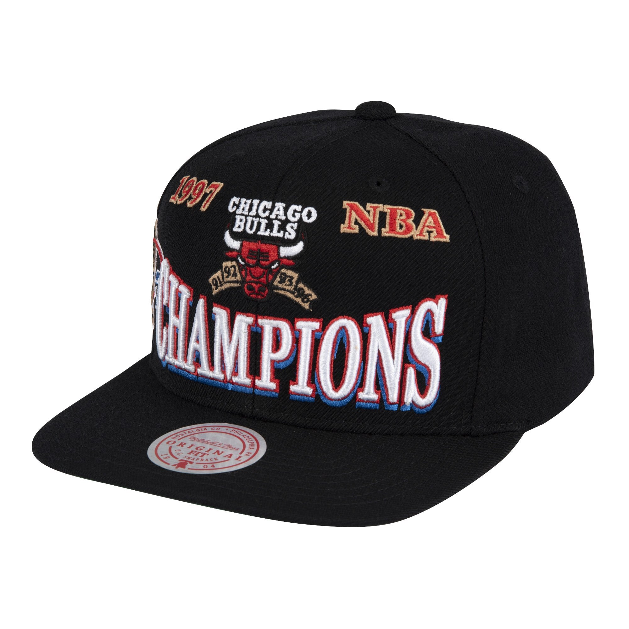 Chicago Bulls Mitchell & Ness Hardwood Classics 96 Champions Wave Snapback