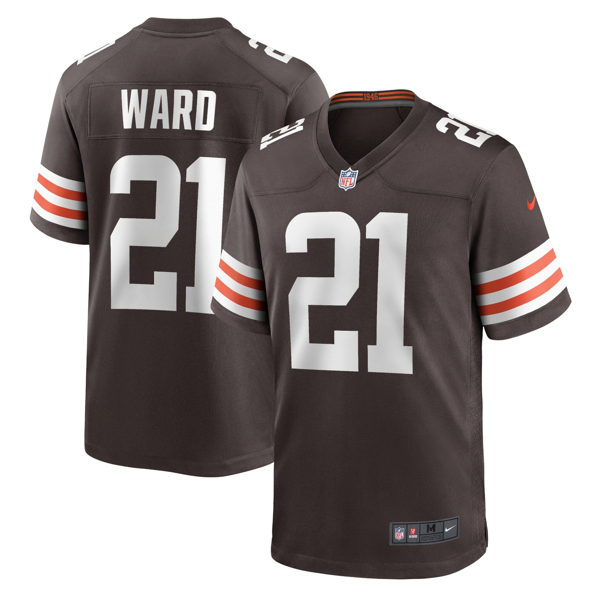 Camiseta Nike Game de la 1ª equipación del Cleveland Browns - Marrón - Denzel Ward - Jóvenes