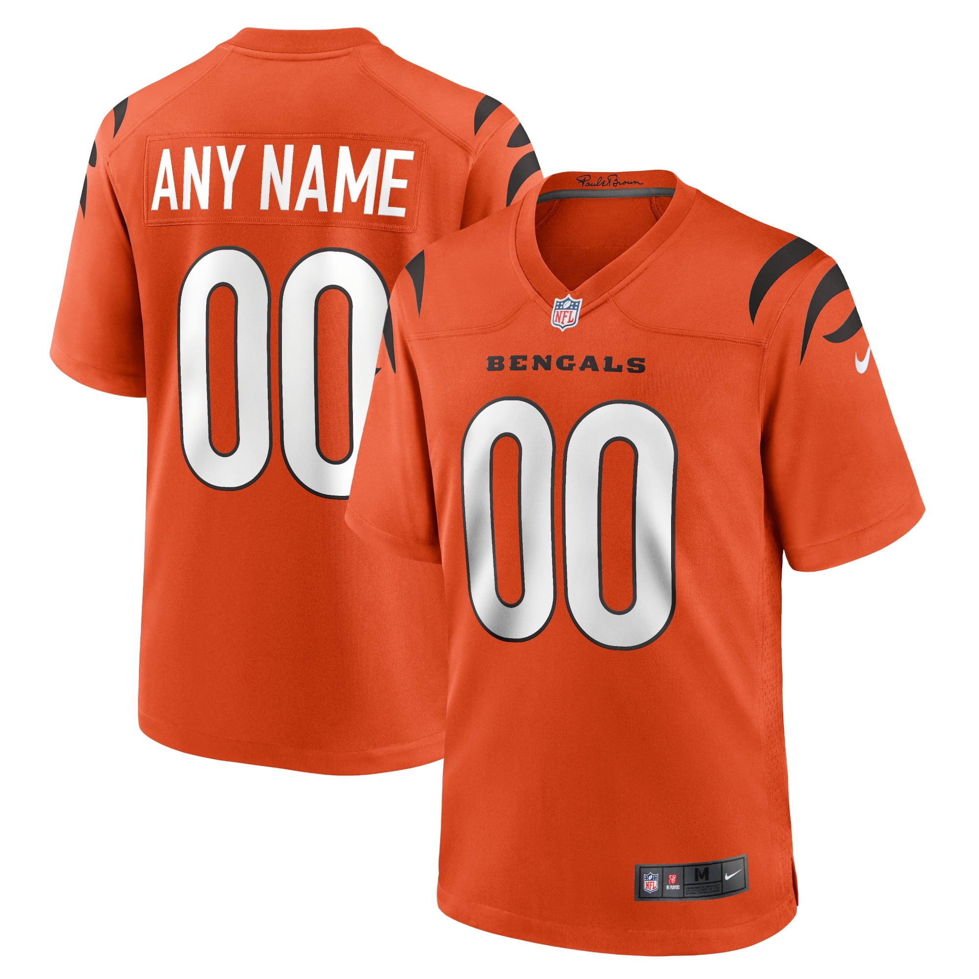Cincinnati Bengals Nike Game Alternate Jersey - Orange - Custom - Mens