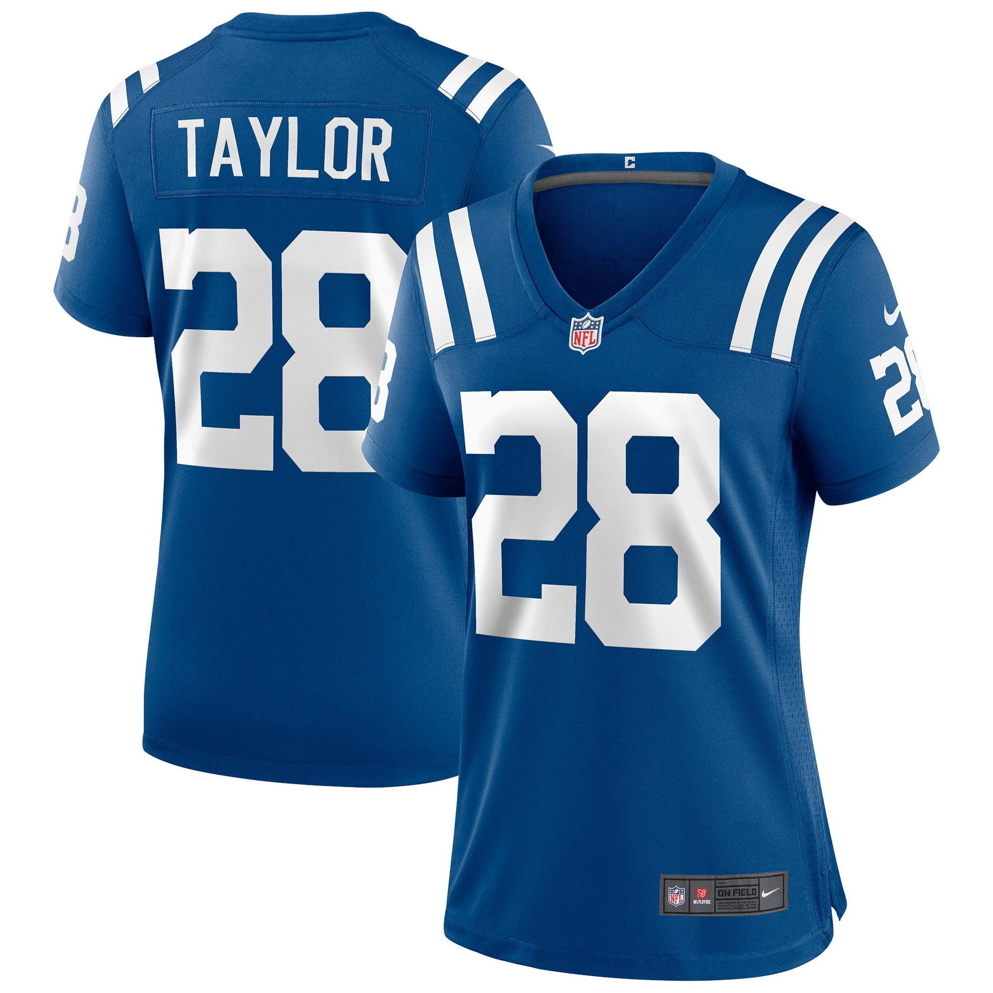 Camiseta Nike Game de la 1ª equipación de los Indianapolis Colts - Azul Real - Jonathan Taylor - Mujer