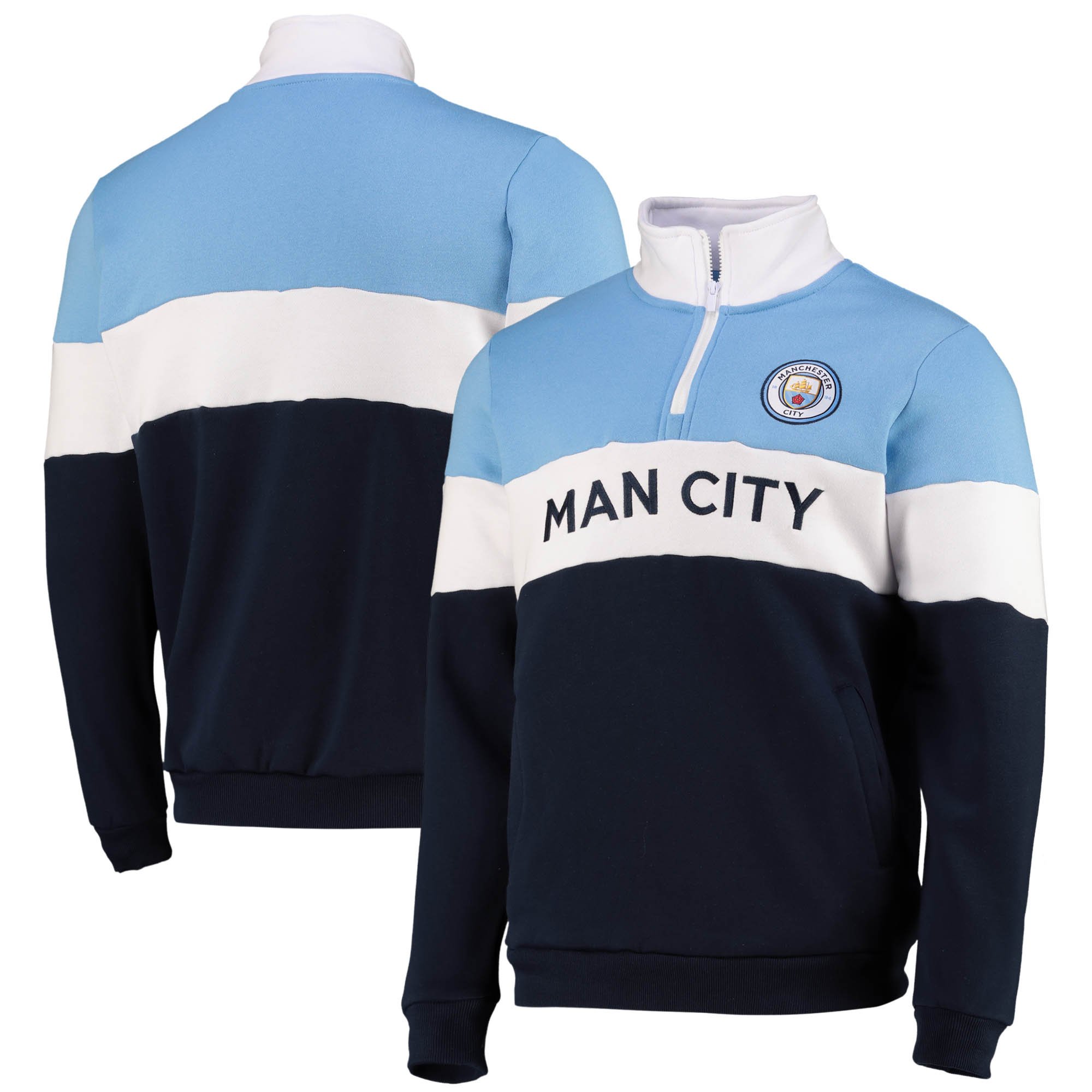 Maglia con zip sui quarti del Manchester City - Cielo/Blu scuro - Uomo