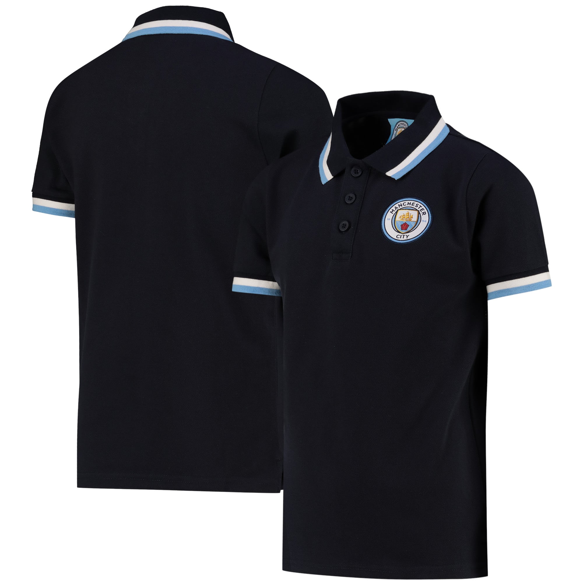 Polo con riga del Manchester City - Blu marino - Bambini