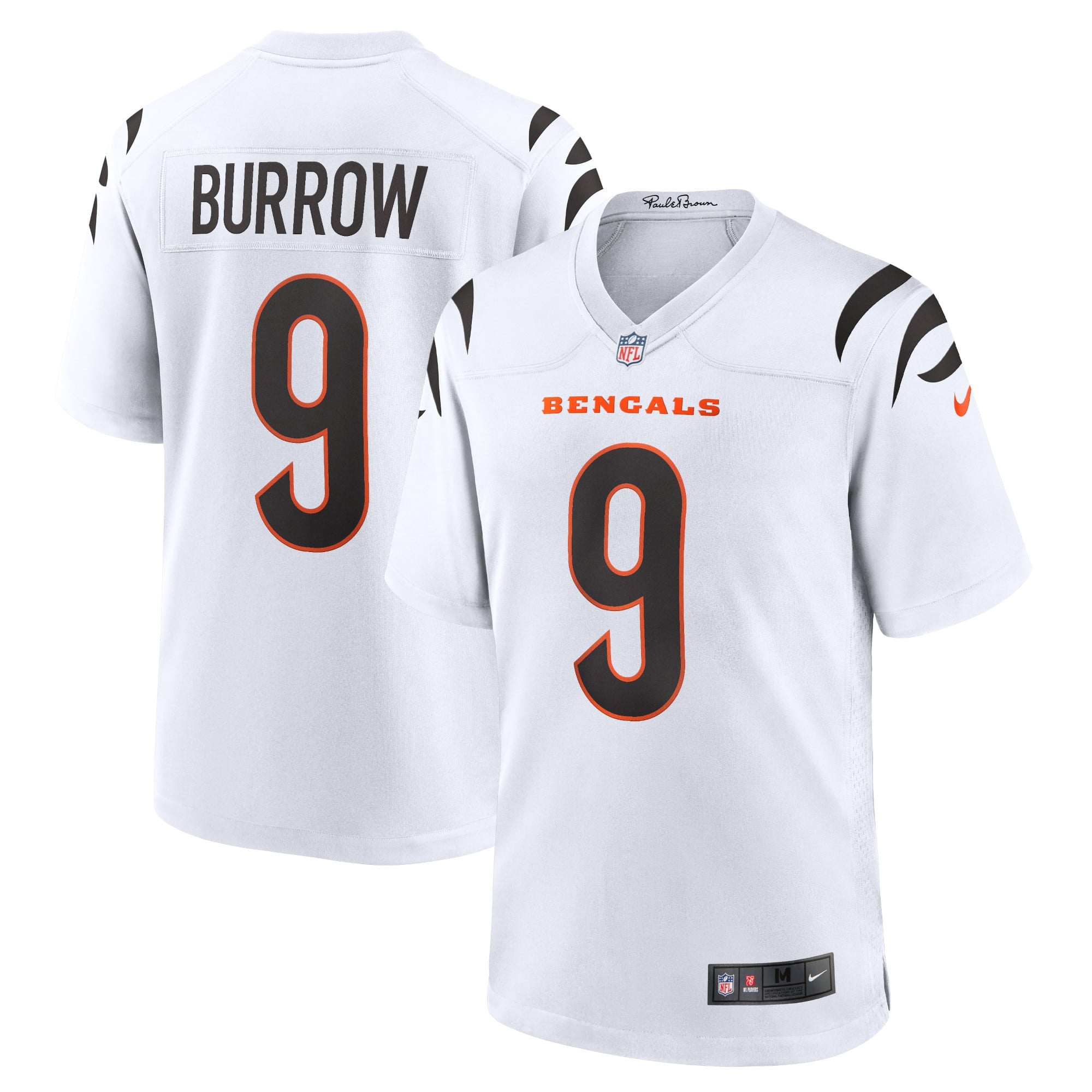 Cincinnati Bengals Nike Game Road Jersey – White – Joe Burrow – Mens