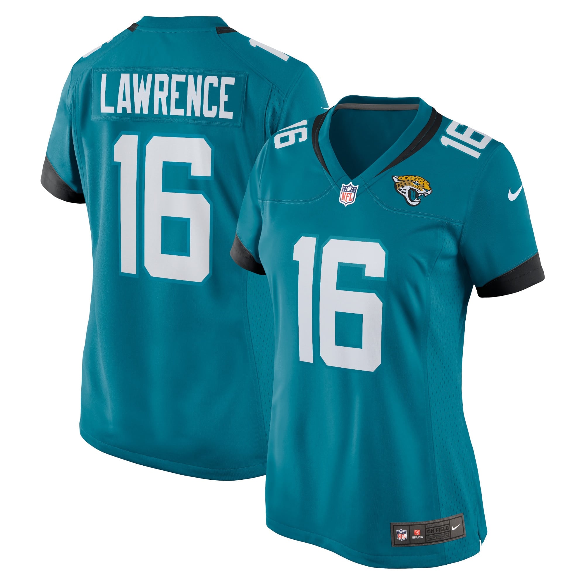 Camiseta Nike Game de la 1ª equipación del Jacksonville Jaguars - Verde azulado - Trevor Lawrence - Mujer