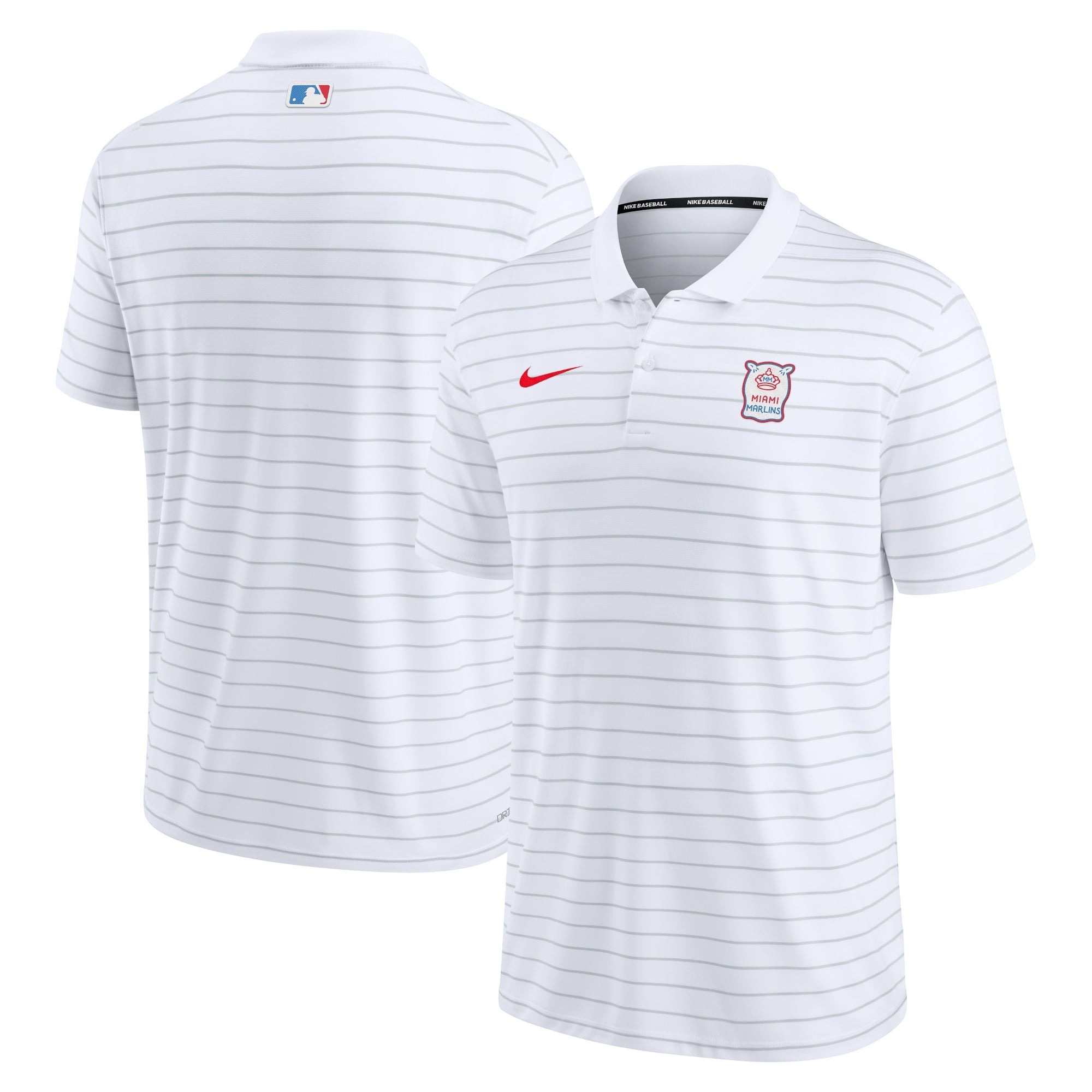 Miami Marlins Nike City Connect Striped Polo