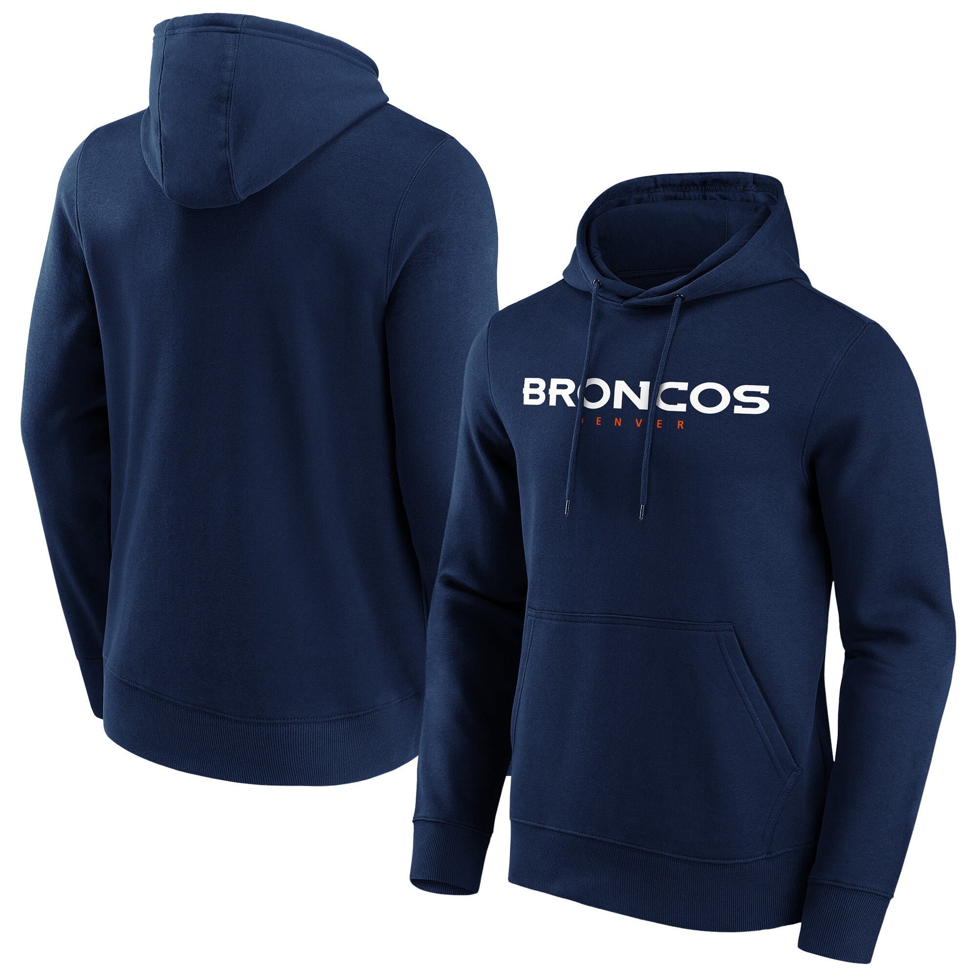 Denver Broncos Alternate Colour Wordmark Hoodie - Mens - Big & Tall