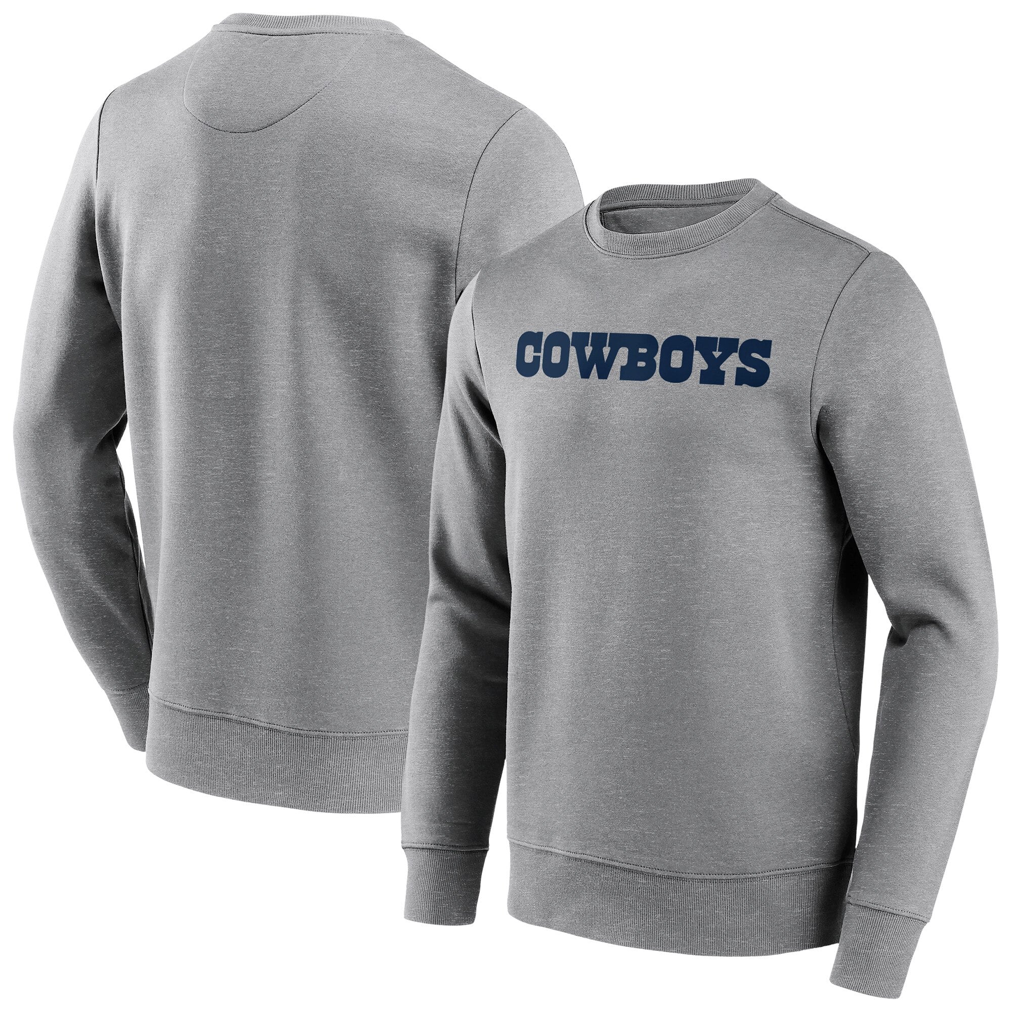 Sweat-shirt ras du cou à logo couleur neutre des Cowboys de Dallas - Hommes - Grands et grands
