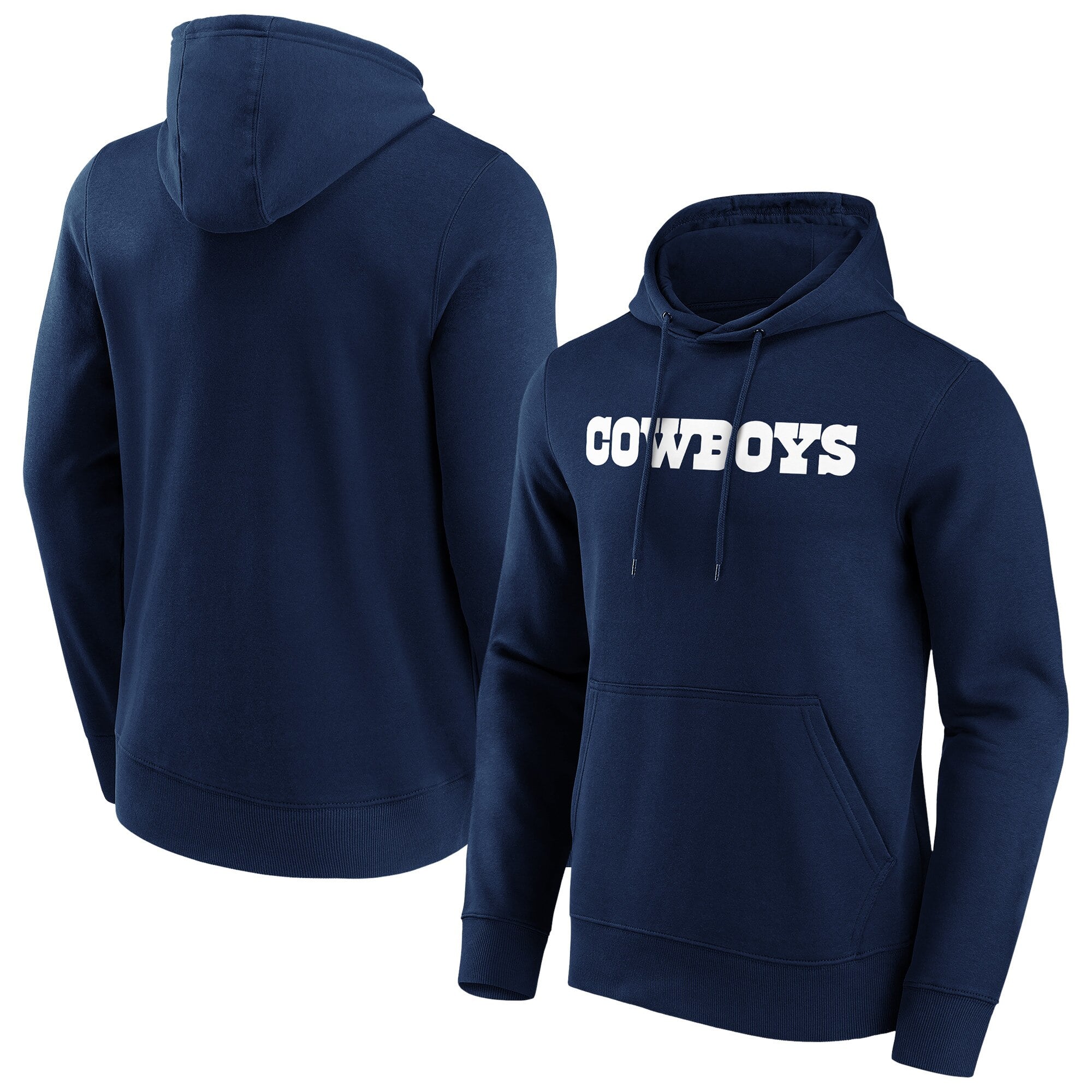 Dallas Cowboys Primary Colour Wordmark Hoodie - Mens - Big & Tall