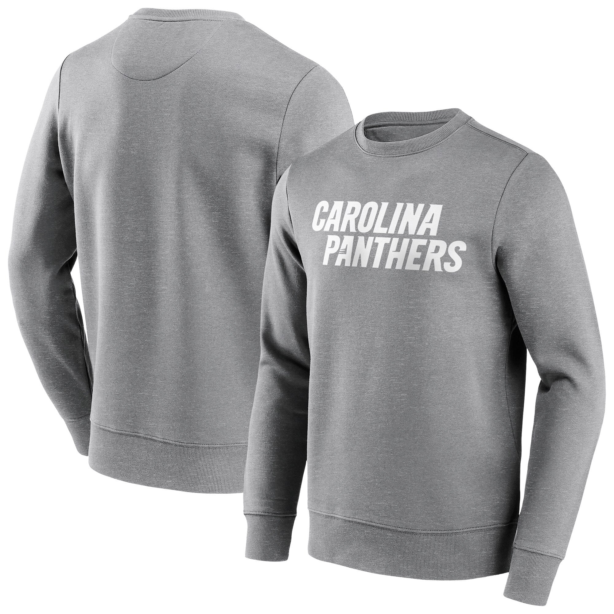 Sweat-shirt ras du cou à logo couleur neutre des Panthers de la Caroline - Hommes - Grands et grands