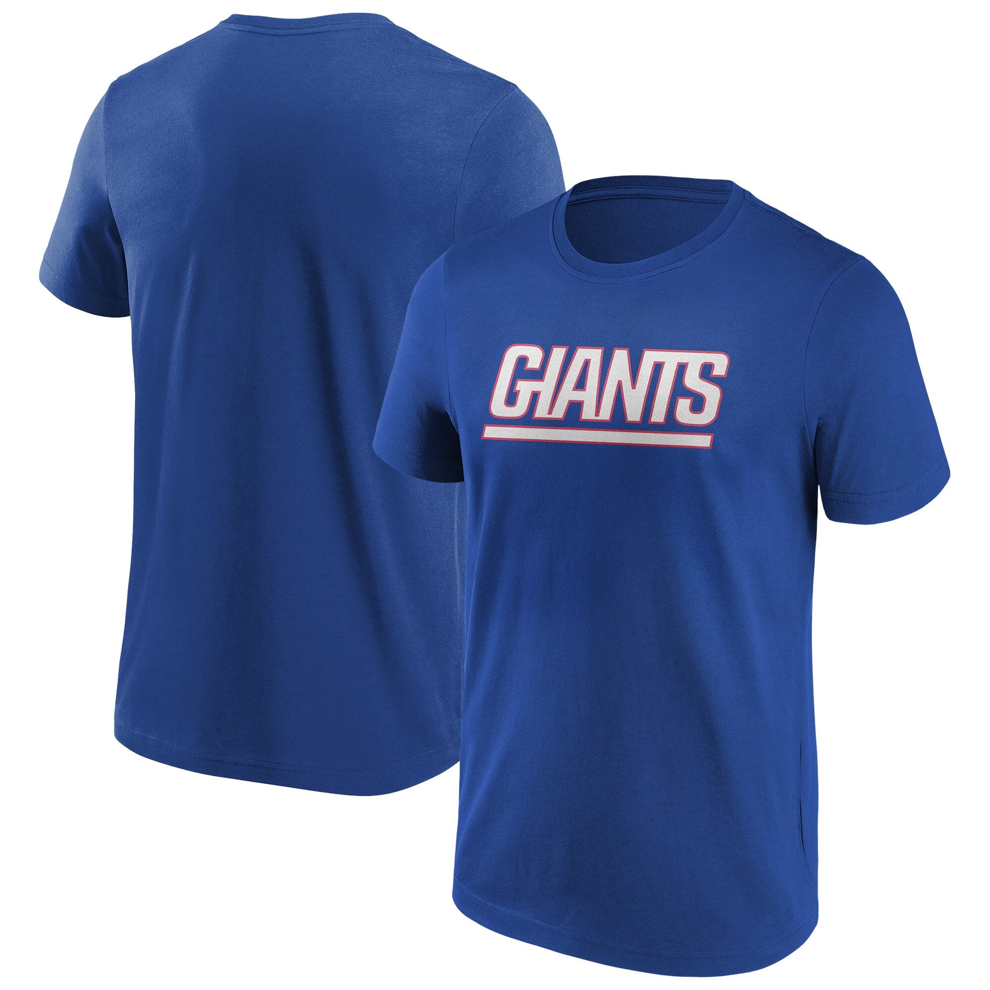New York Giants Primary Colour Wordmark T-Shirt - Mens