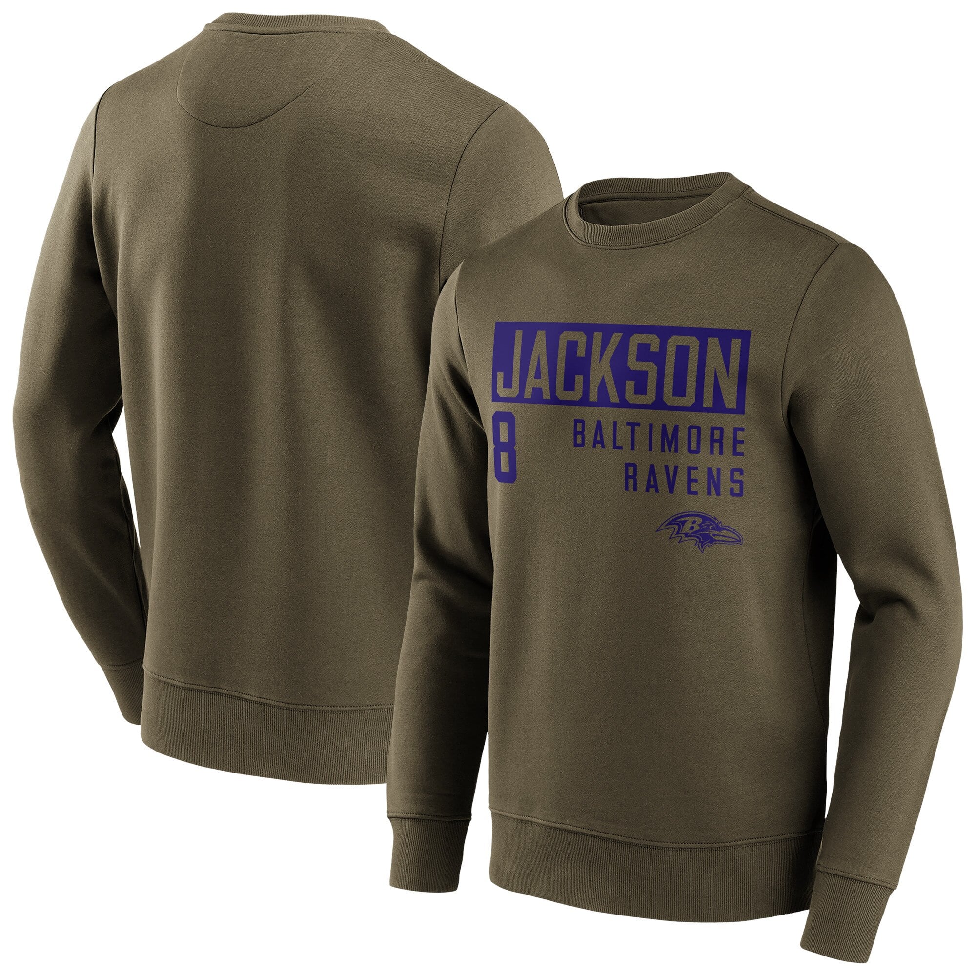 Baltimore Ravens Fashion Name & Number Crew Sweatshirt - Lamar Jackson - Hombre