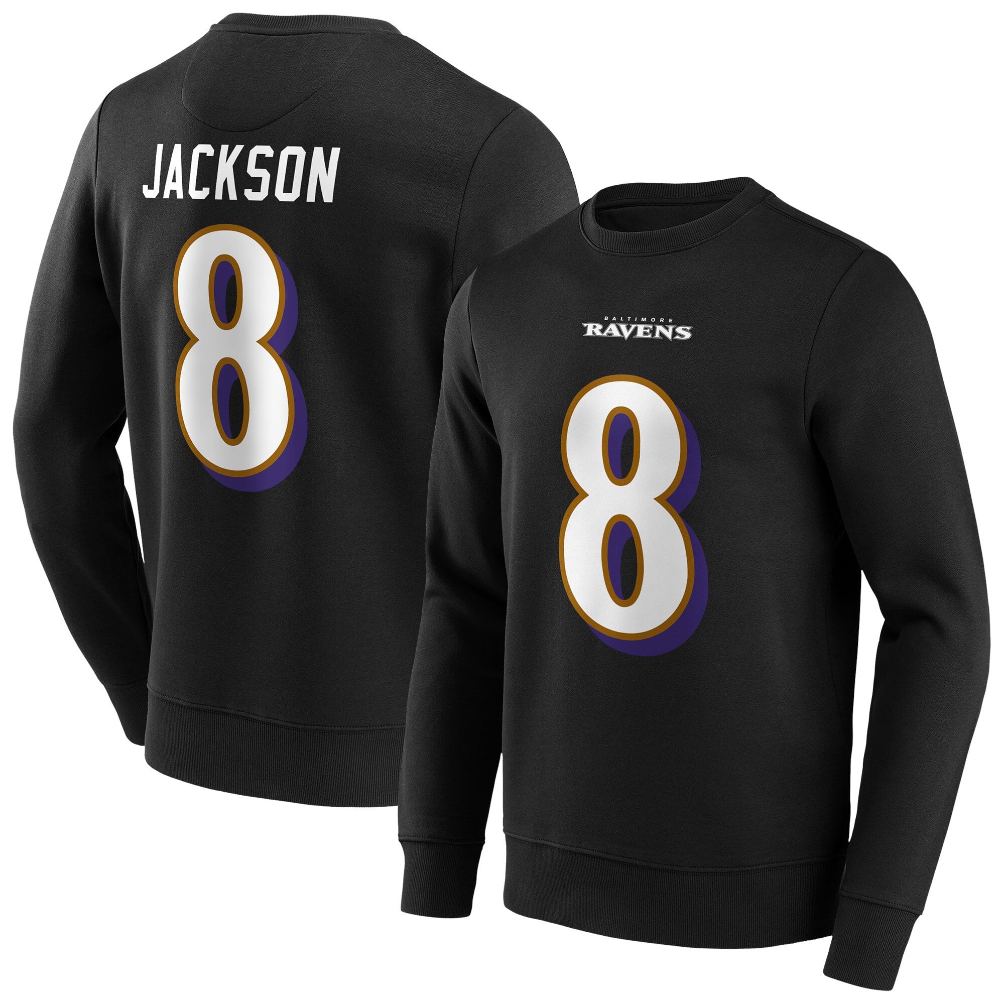 Felpa girocollo con nome e numero alternativi dei Baltimore Ravens - Lamar Jackson - Uomo