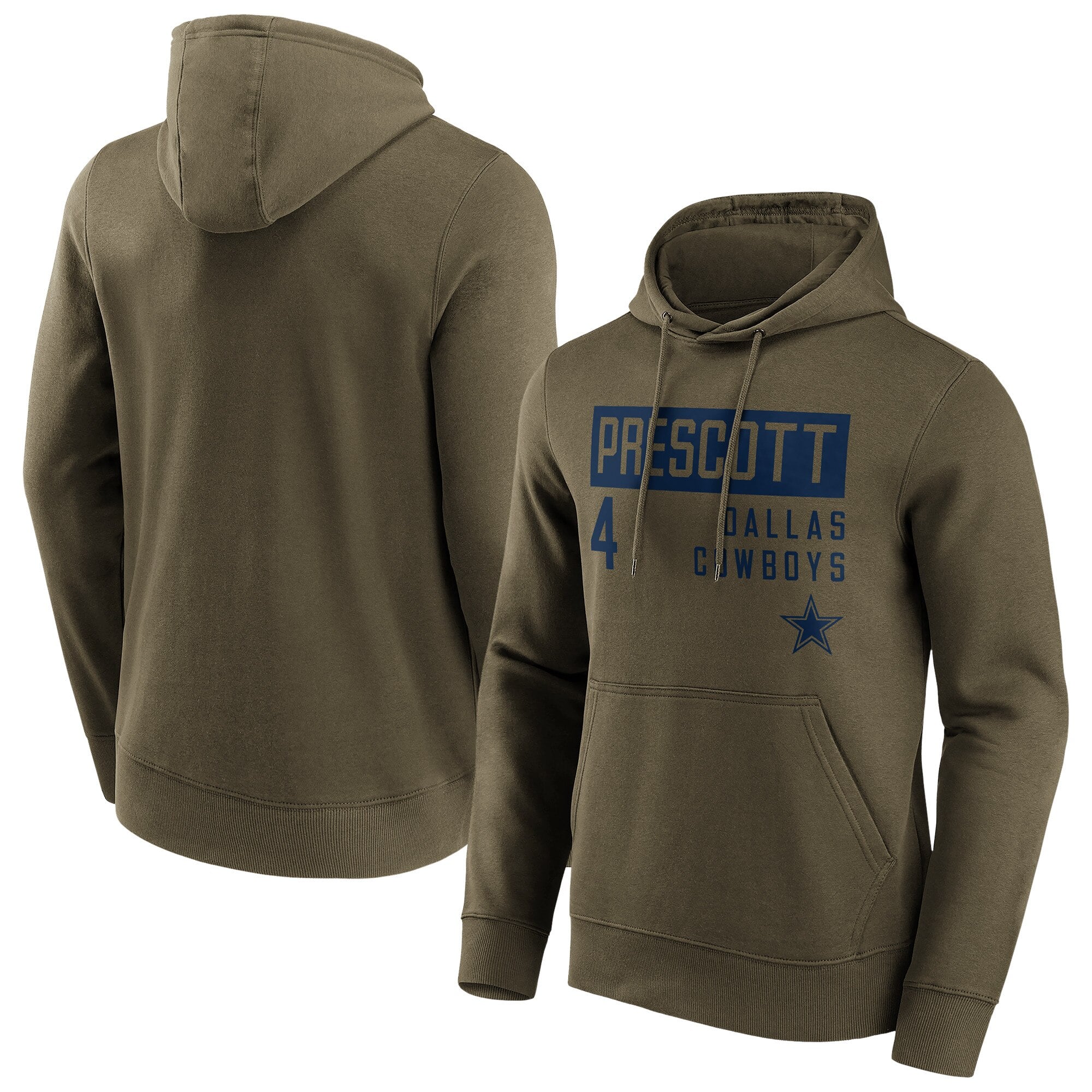 Felpa con cappuccio con nome e numero alla moda dei Dallas Cowboys - Dak Prescott - Uomo - Grande e alto