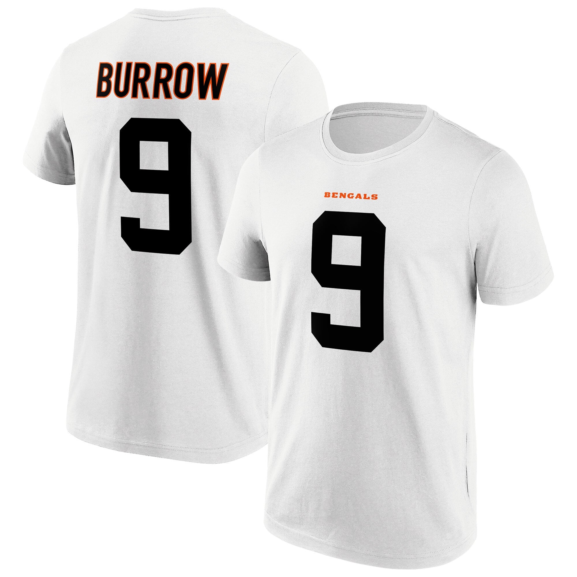 T-shirt avec nom et numéro de route des Bengals de Cincinnati - Joe Burrow - Homme