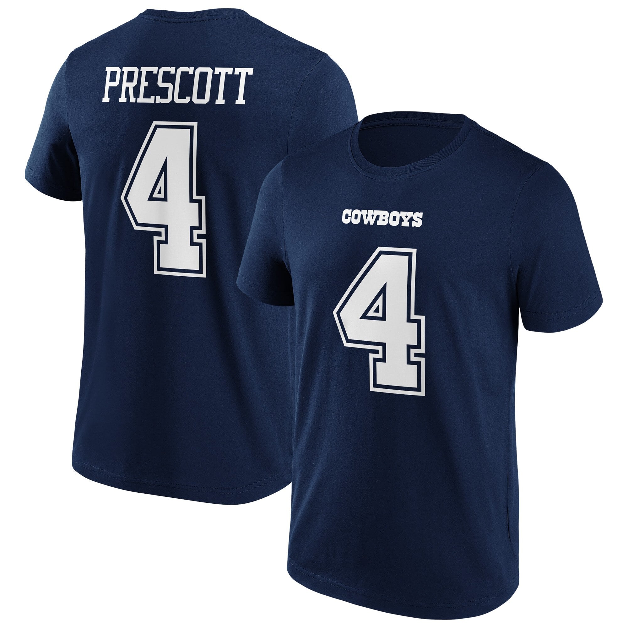 Dallas Cowboys Home Name & Number T-Shirt – Dak Prescott – Mens