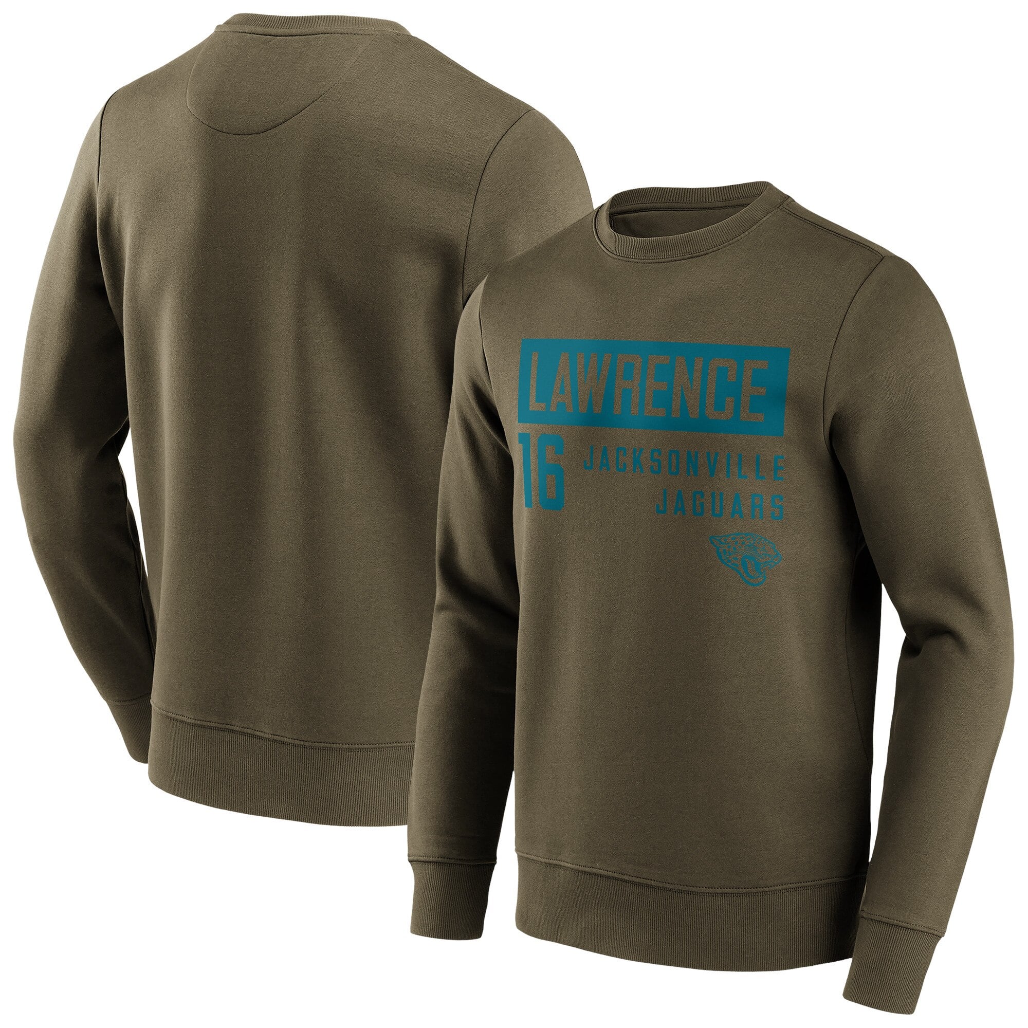 Felpa girocollo con nome e numero alla moda dei Jacksonville Jaguars - Trevor Lawrence - Uomo