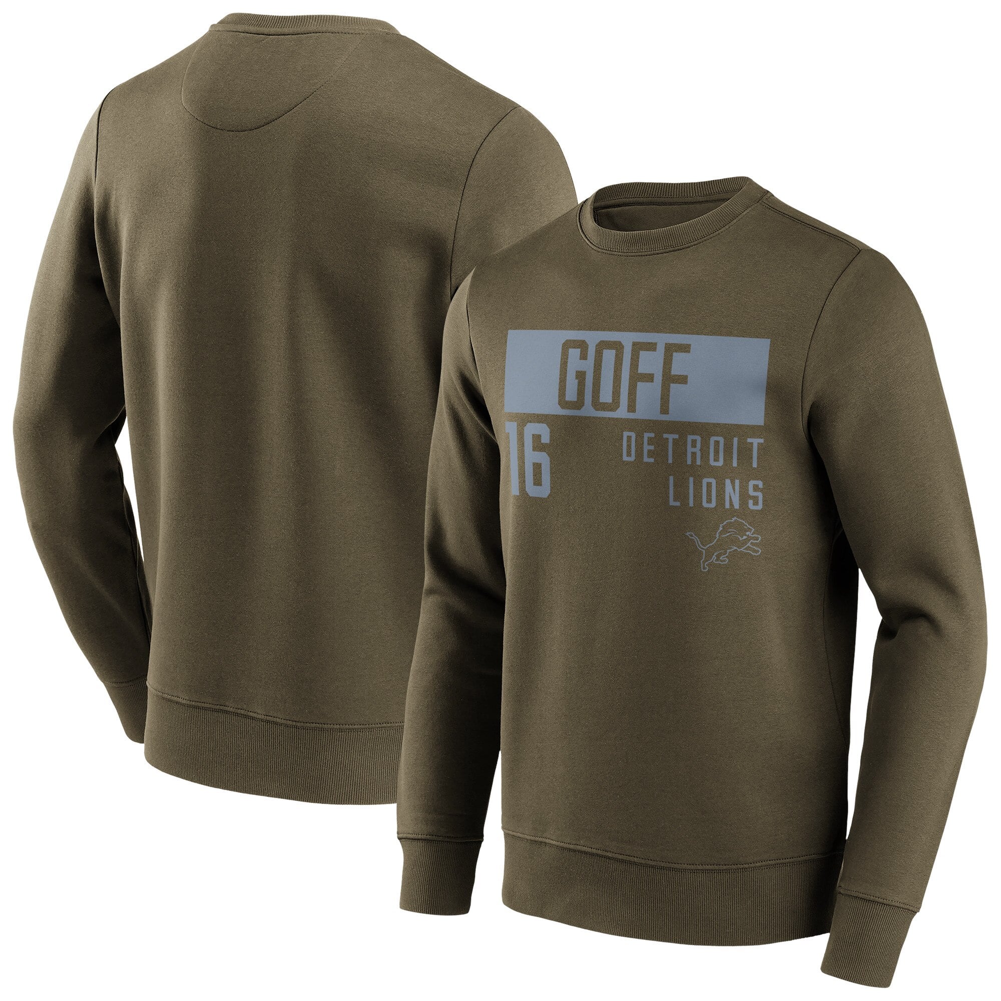 Sudadera de cuello redondo con nombre y número de los Detroit Lions - Jared Goff - Hombre