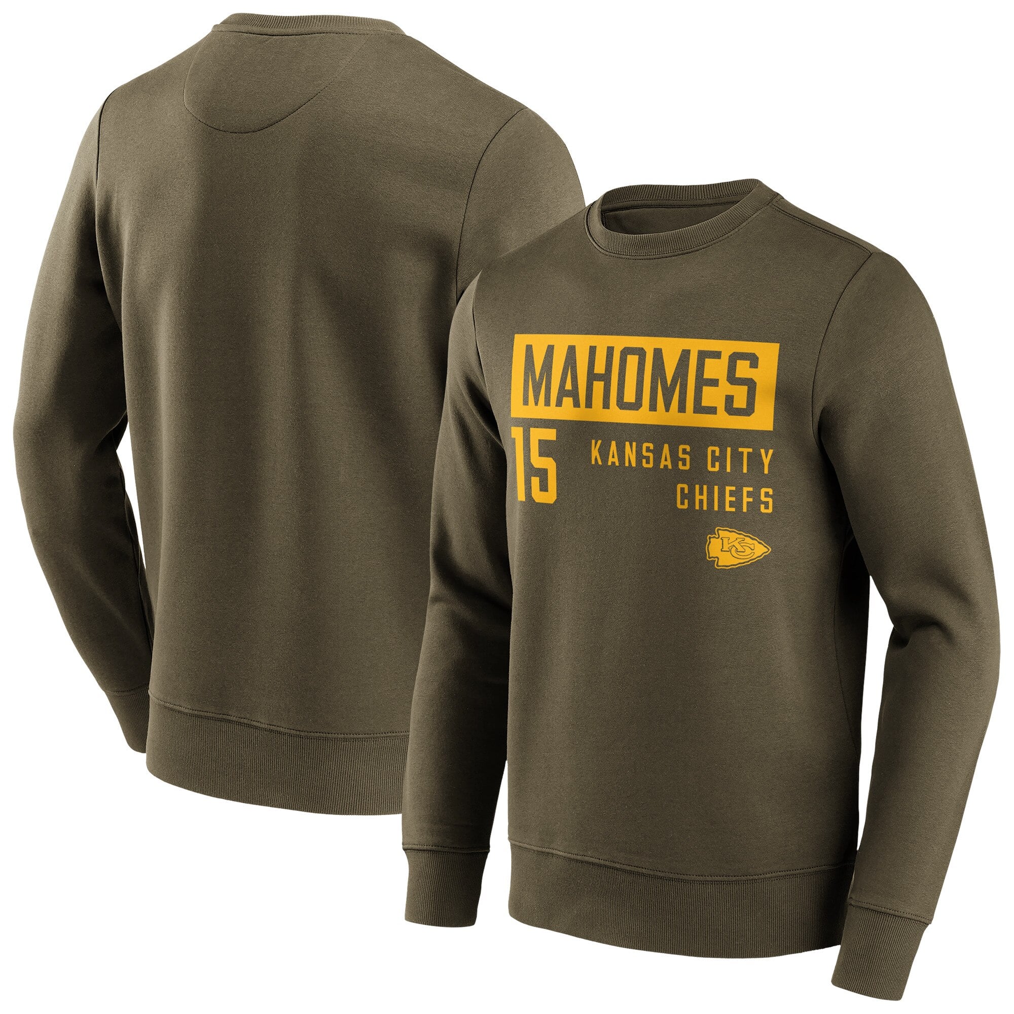 Felpa girocollo con nome e numero alla moda dei Kansas City Chiefs - Patrick Mahomes - Uomo