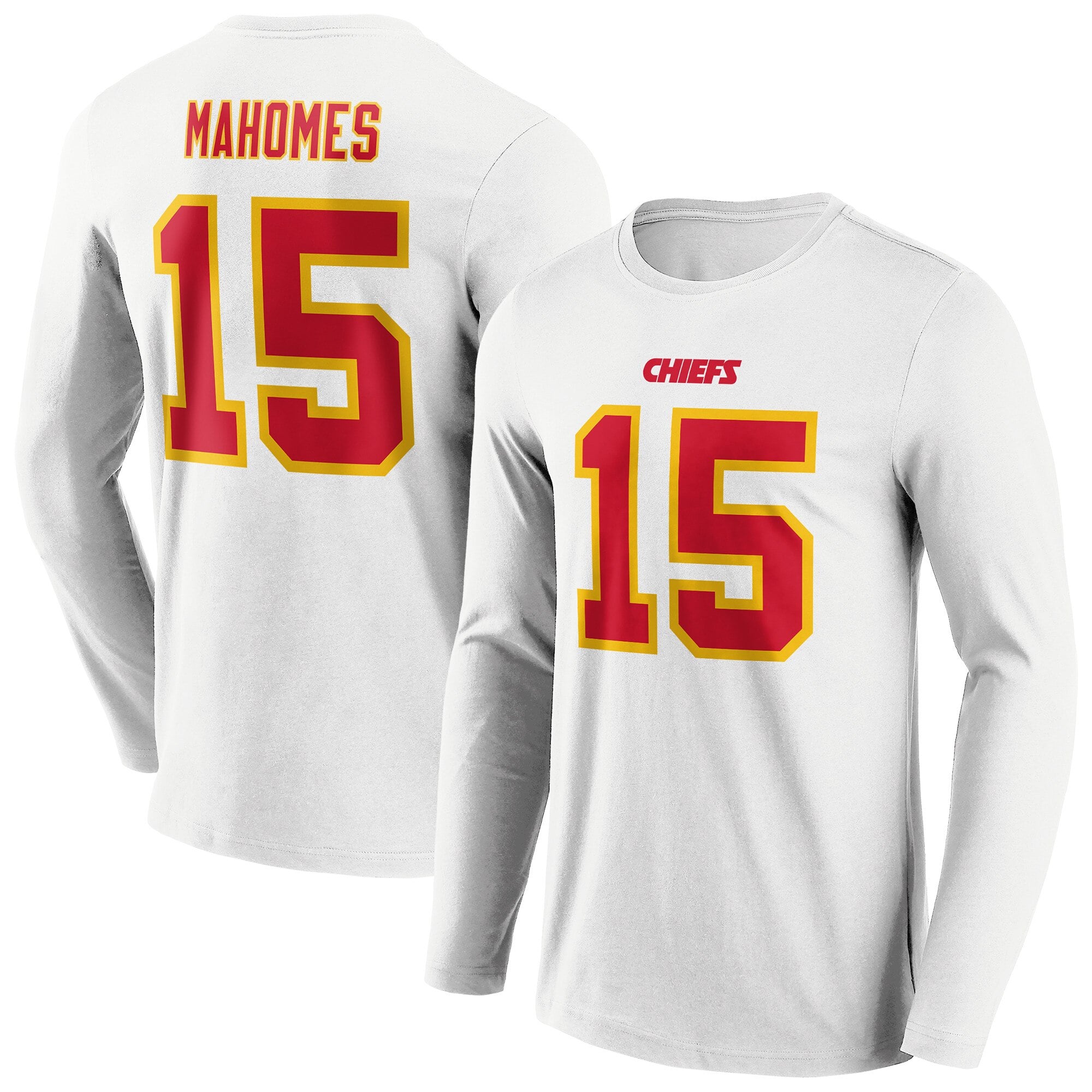 Kansas City Chiefs Road Name & Number T-shirt à manches longues - Patrick Mahomes - Homme