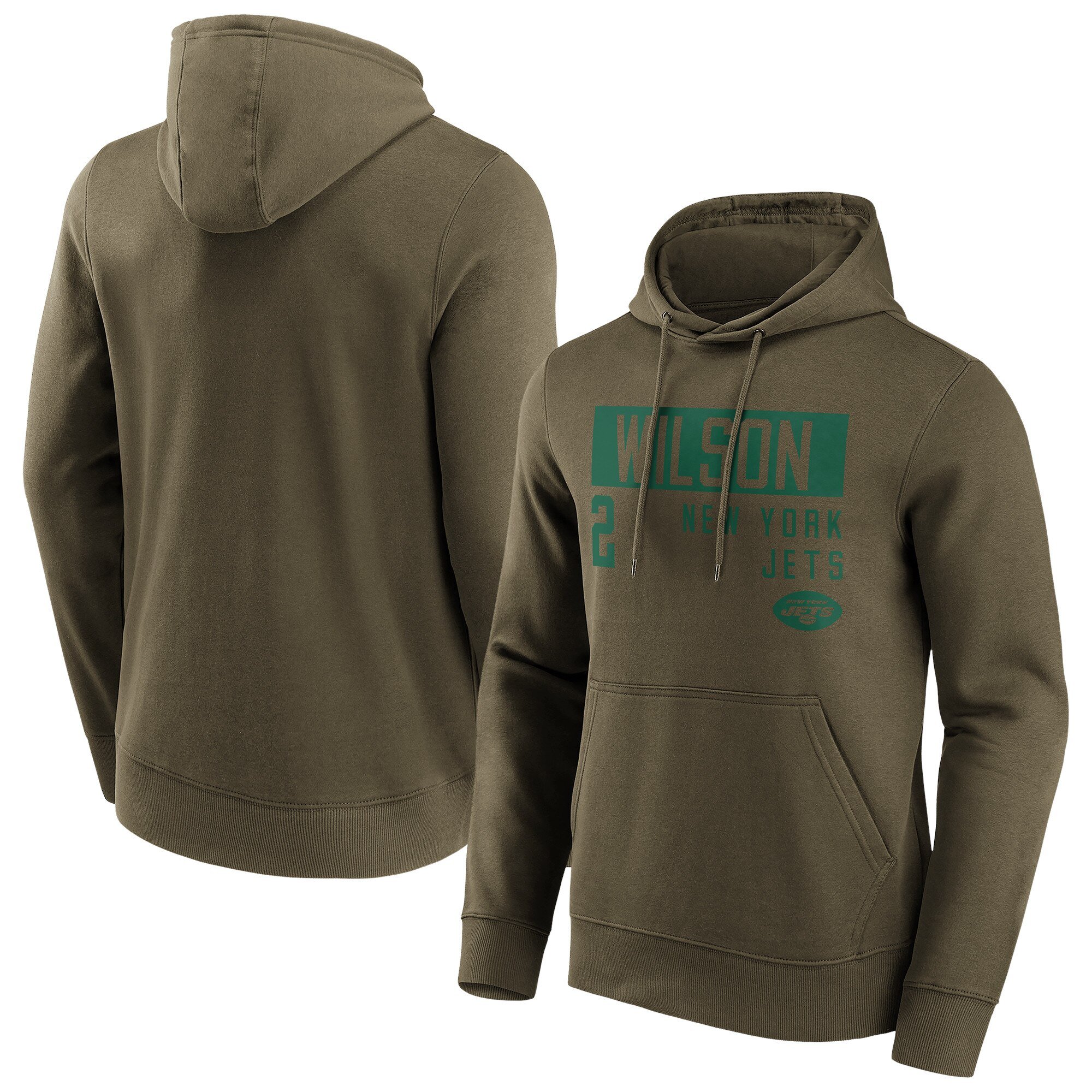 Felpa con cappuccio con nome e numero alla moda dei New York Jets - Zach Wilson - Uomo - Grande e alto