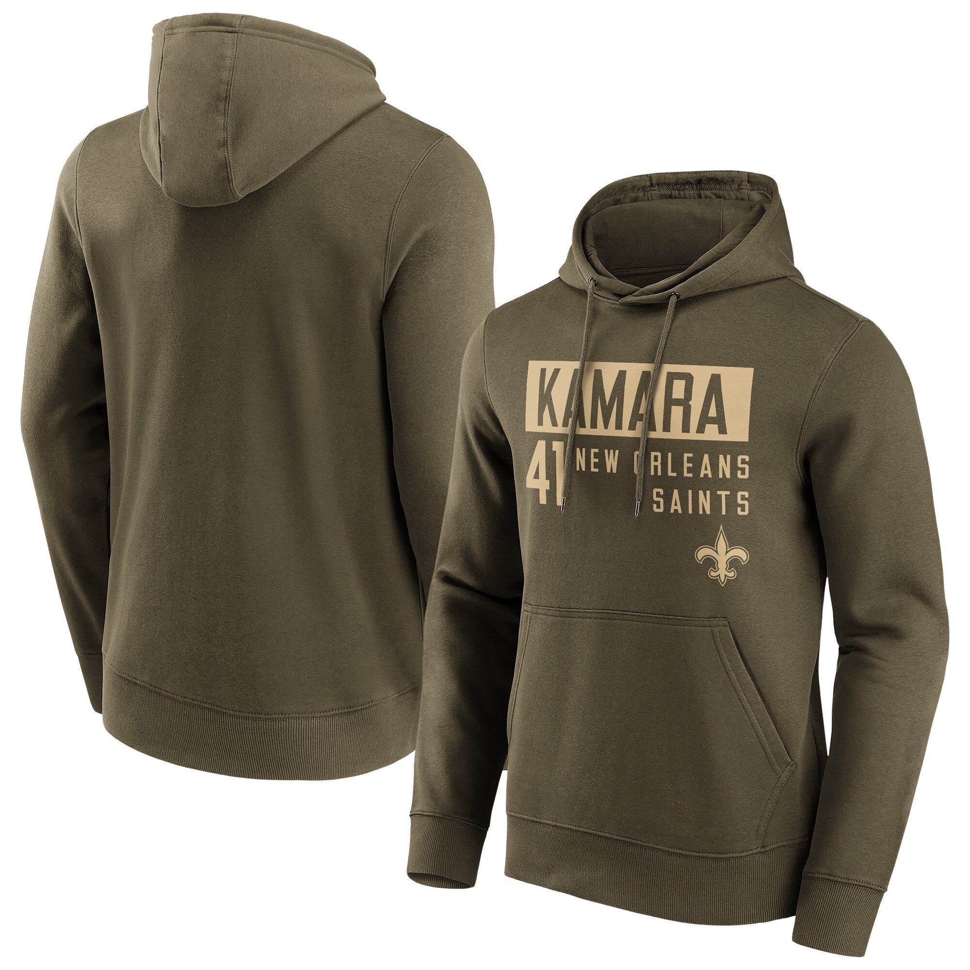 Felpa con cappuccio con nome e numero alla moda dei New Orleans Saints - Alvin Kamara - Uomo - Grande e alto