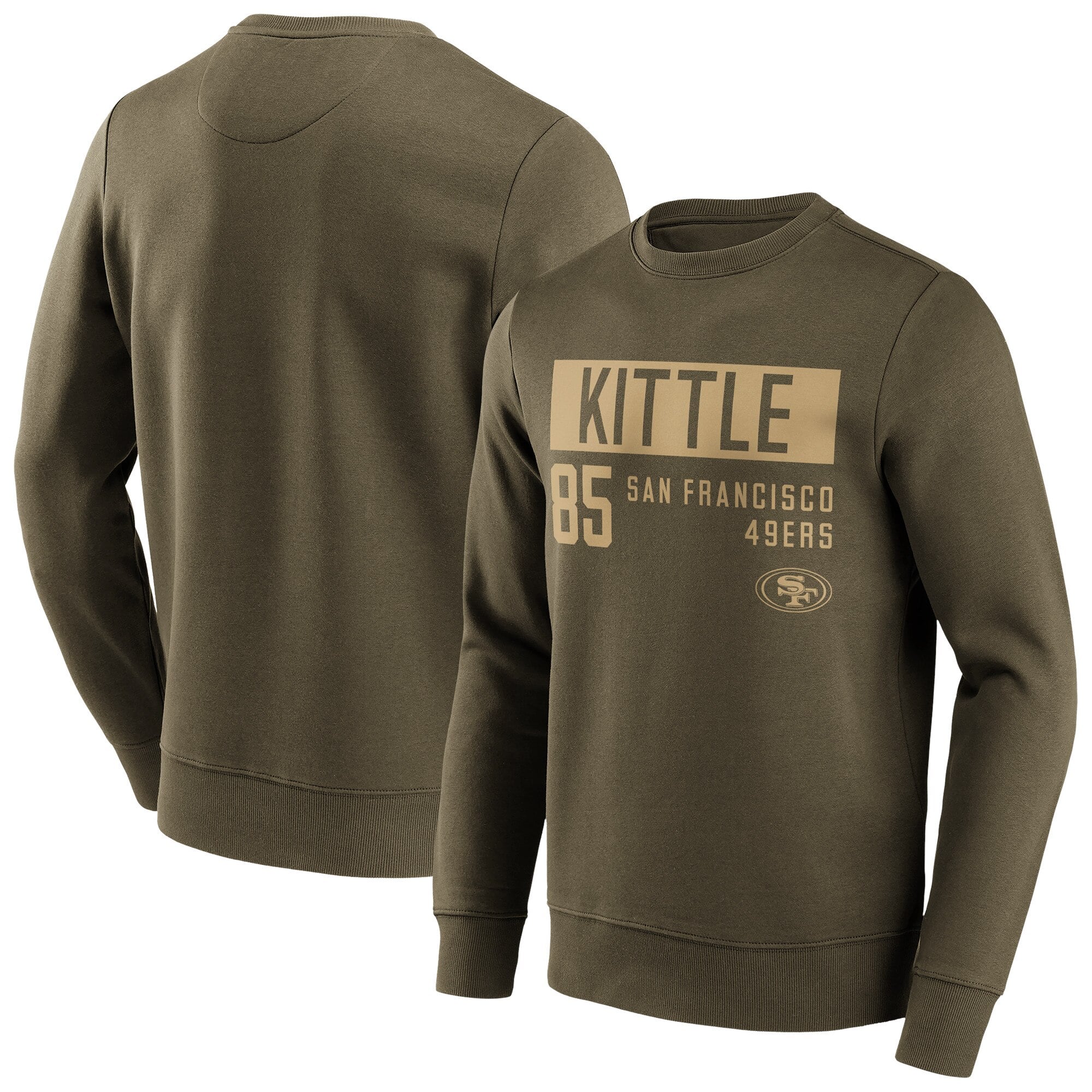 Felpa girocollo con nome e numero alla moda dei San Francisco 49ers - George Kittle - Uomo