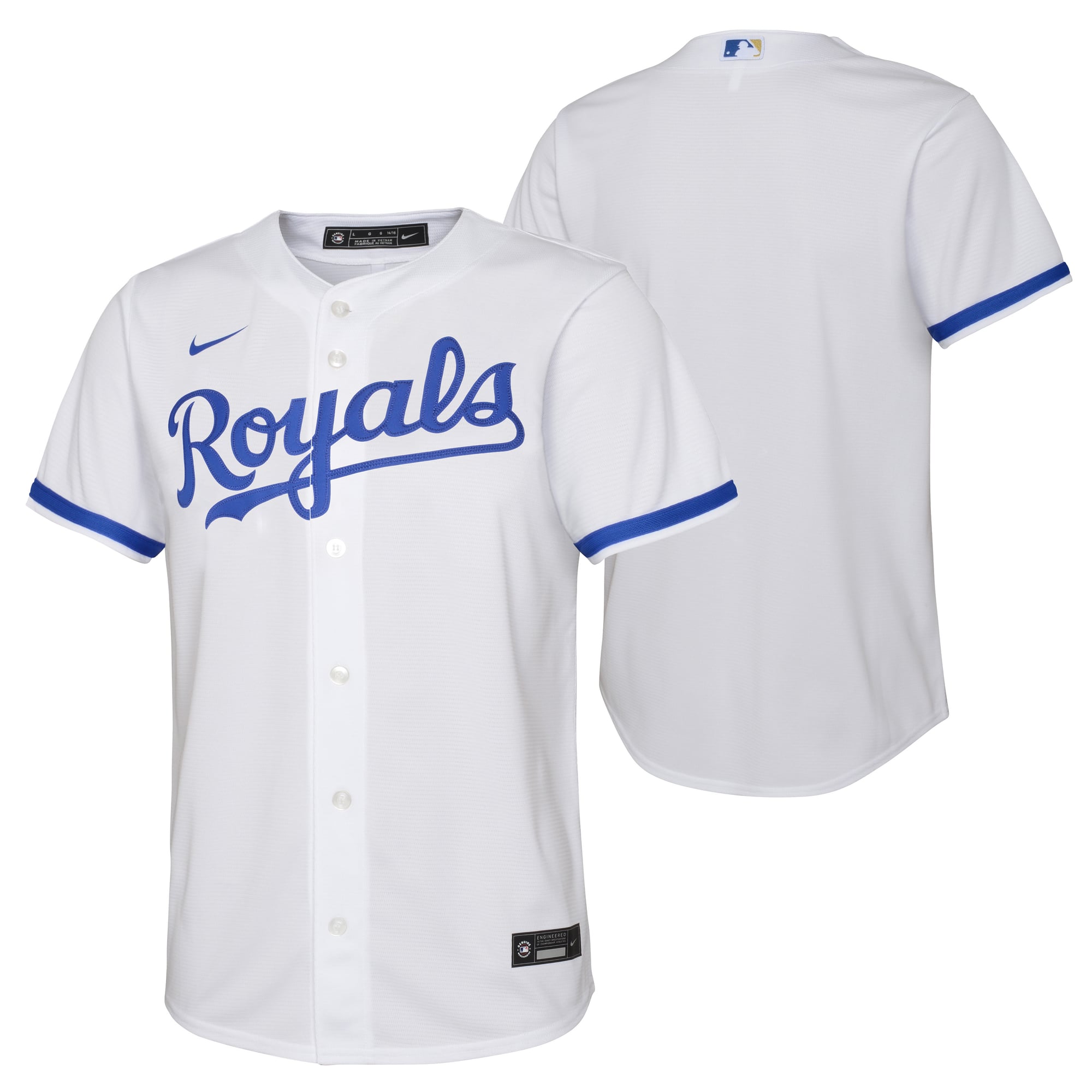 Kansas City Royals Nike Official Replica Home Jersey – Youth