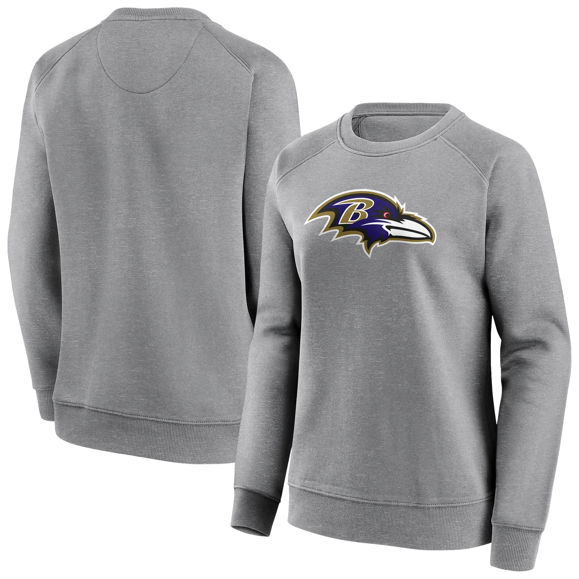 Sudadera con cuello redondo y logo de color neutro de los Baltimore Ravens - Mujer