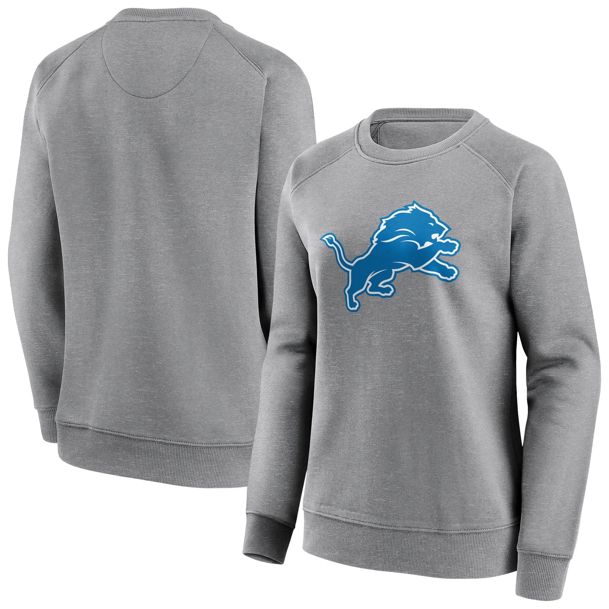 Sudadera con cuello redondo y logo de color neutro de los Detroit Lions - Mujer