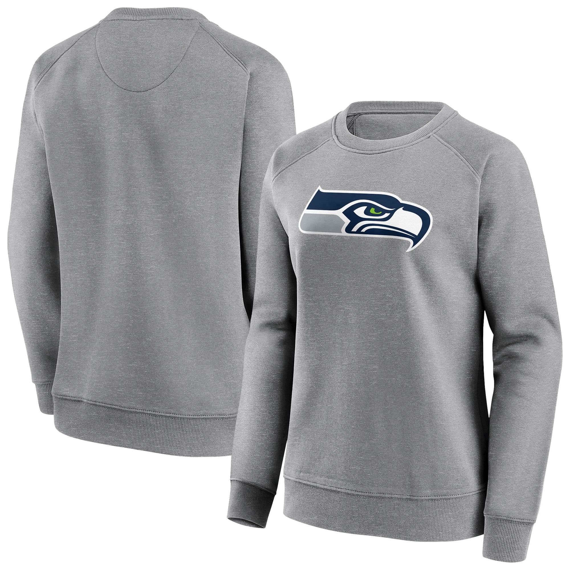 Sudadera con cuello redondo y logo de color neutro de los Seattle Seahawks - Mujer