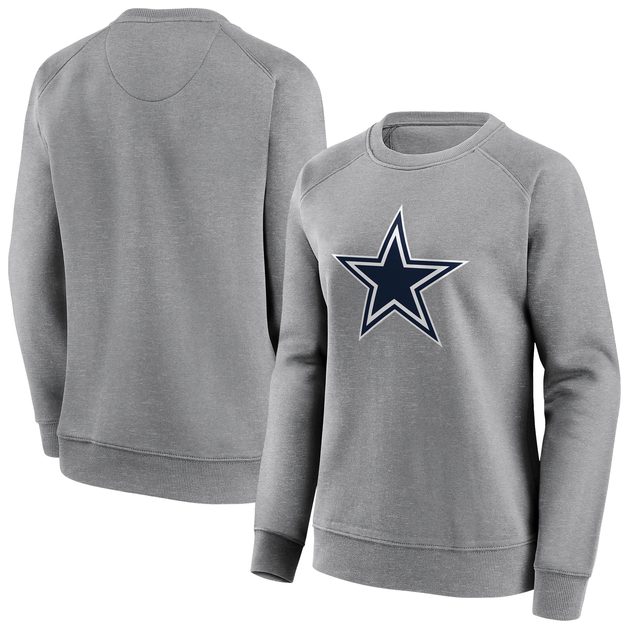 Sudadera con cuello redondo y logo de color neutro de los Dallas Cowboys - Mujer