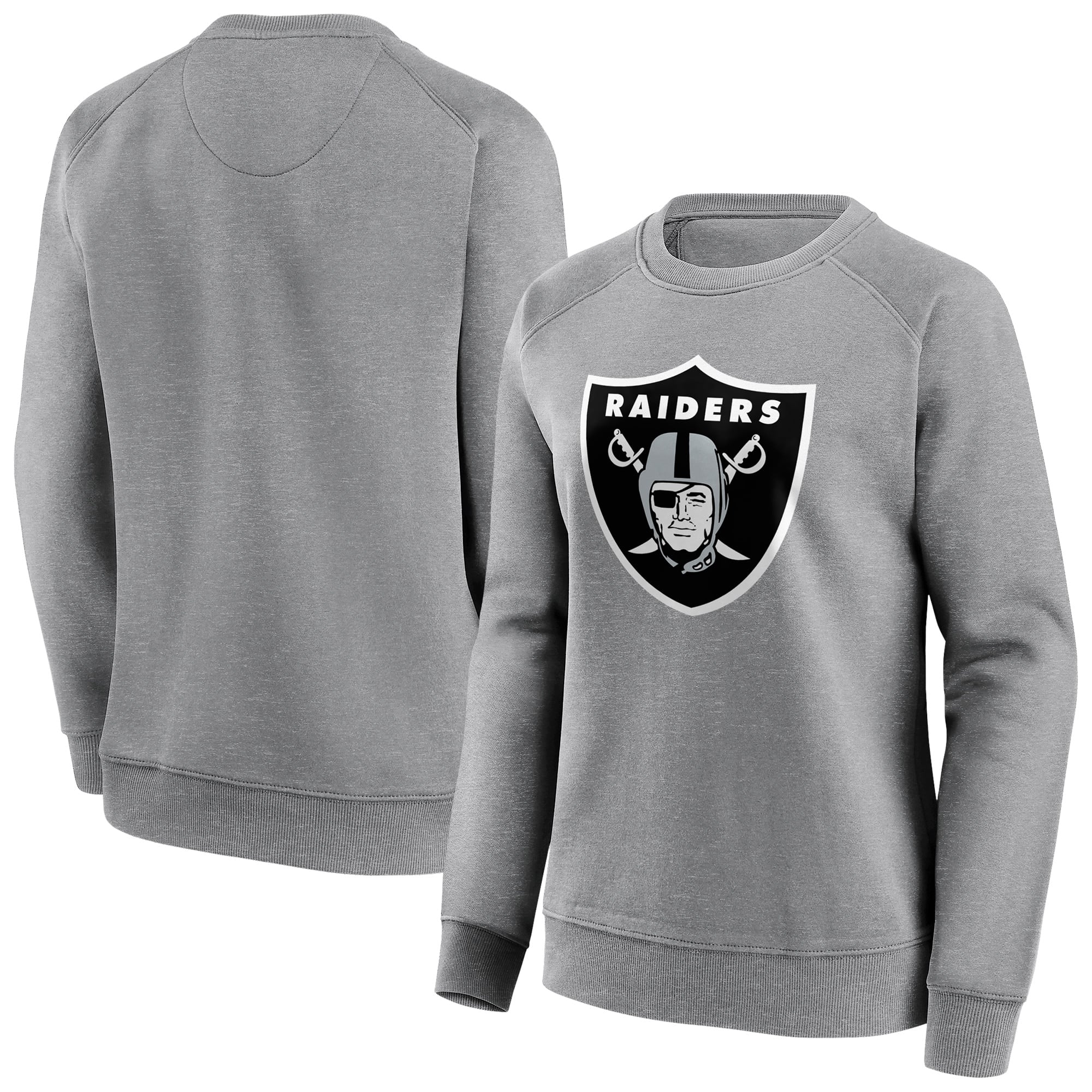Sudadera con cuello redondo y logotipo de color neutro de los Raiders de Las Vegas - Mujer