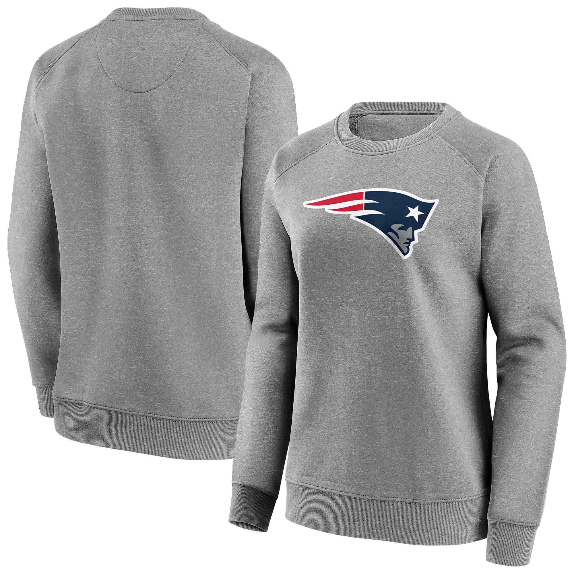 Sudadera con cuello redondo y logo de color neutro de los New England Patriots - Mujer