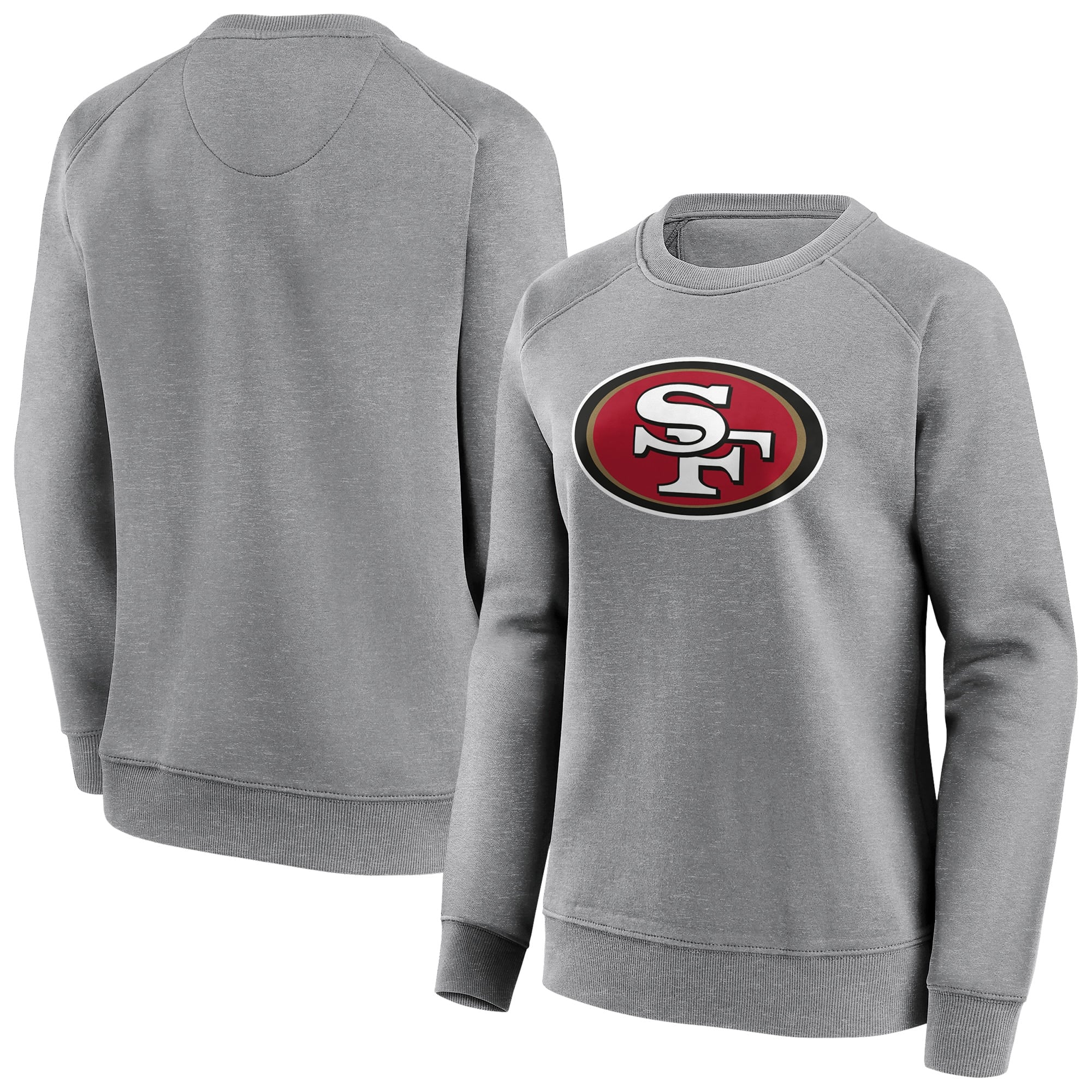 Sudadera con cuello redondo y logo de color neutro de los San Francisco 49ers - Mujer