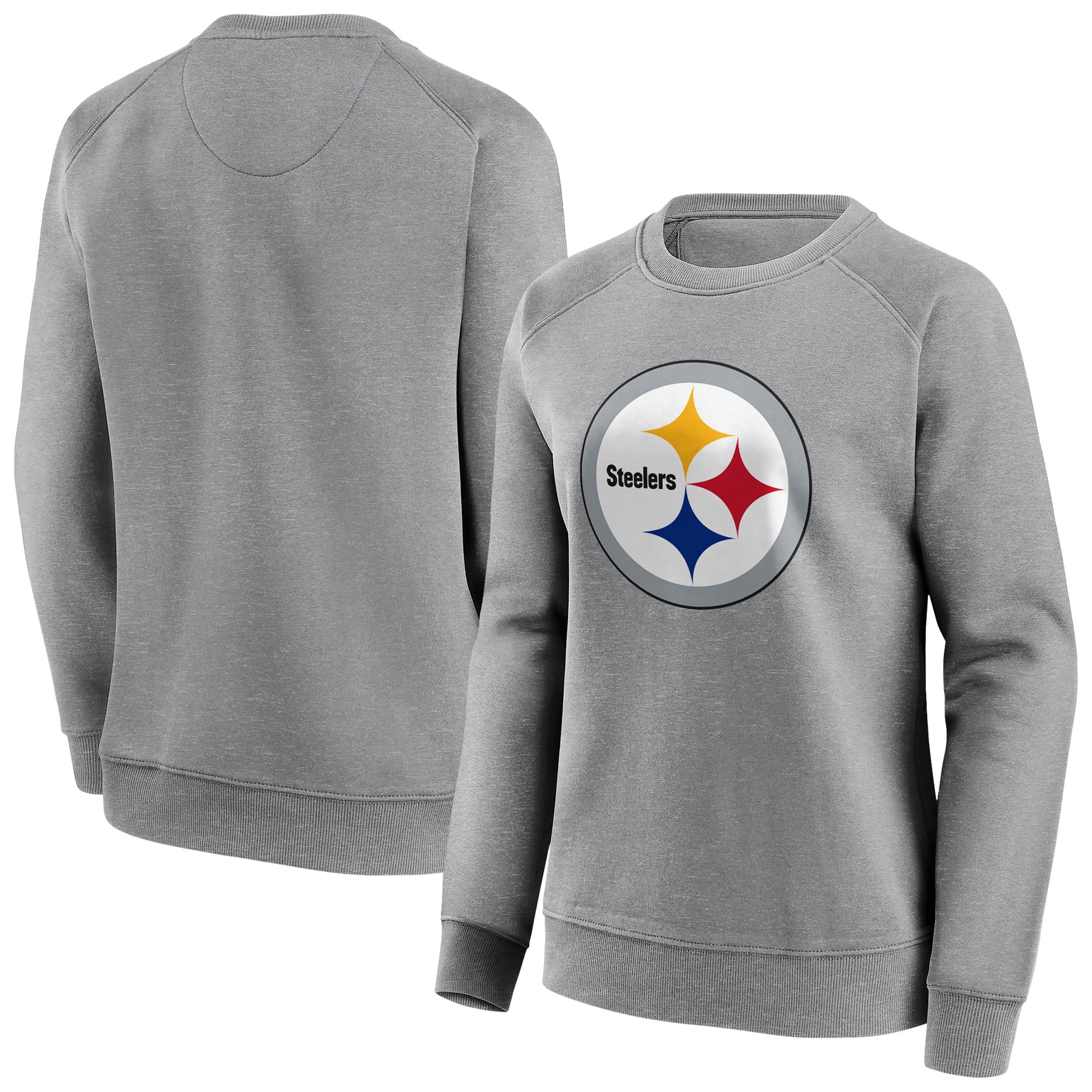 Sudadera con cuello redondo y logotipo de color neutro de los Pittsburgh Steelers - Mujer