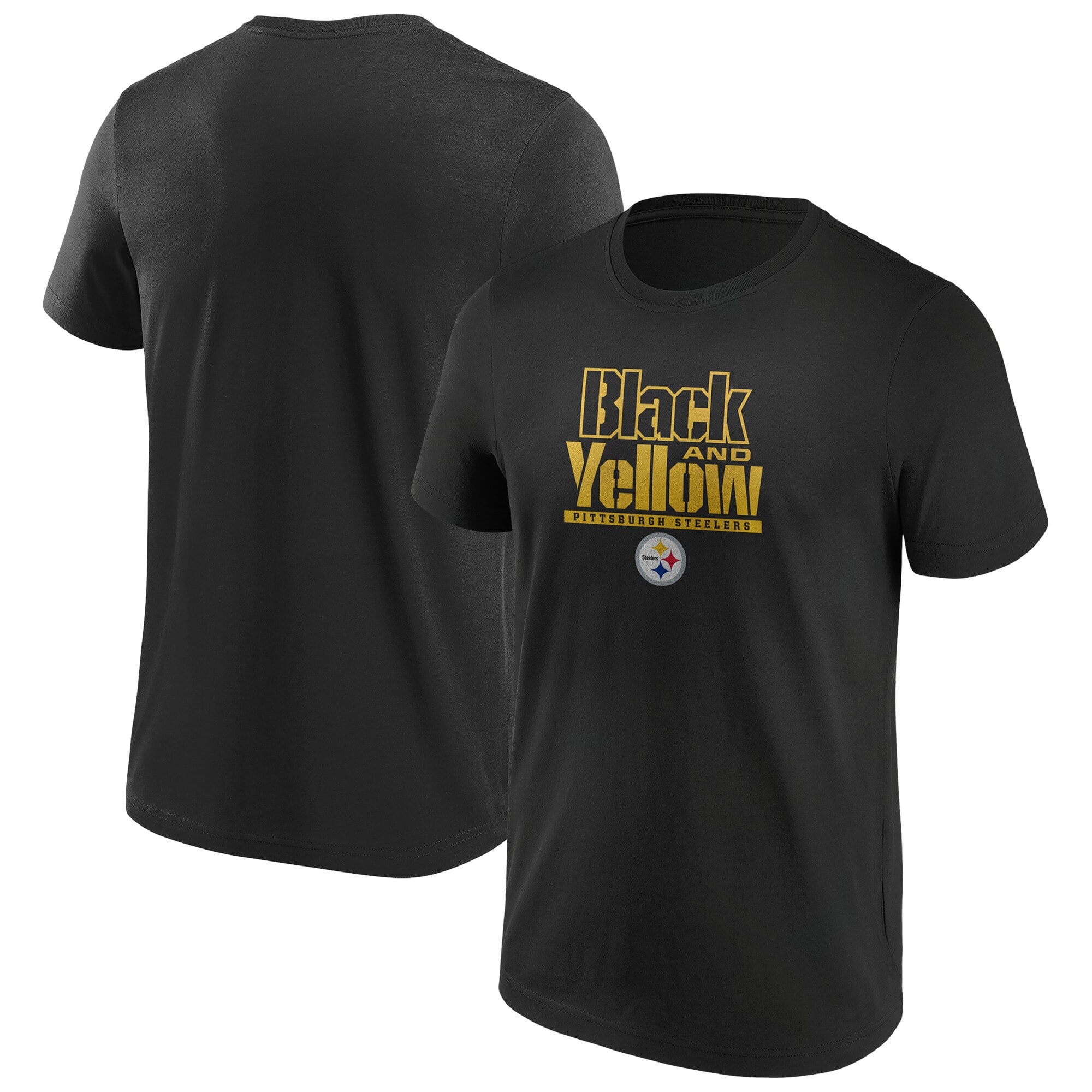 Pittsburgh Steelers Black & Yellow Iconic Hometown Graphic T-Shirt - Mens