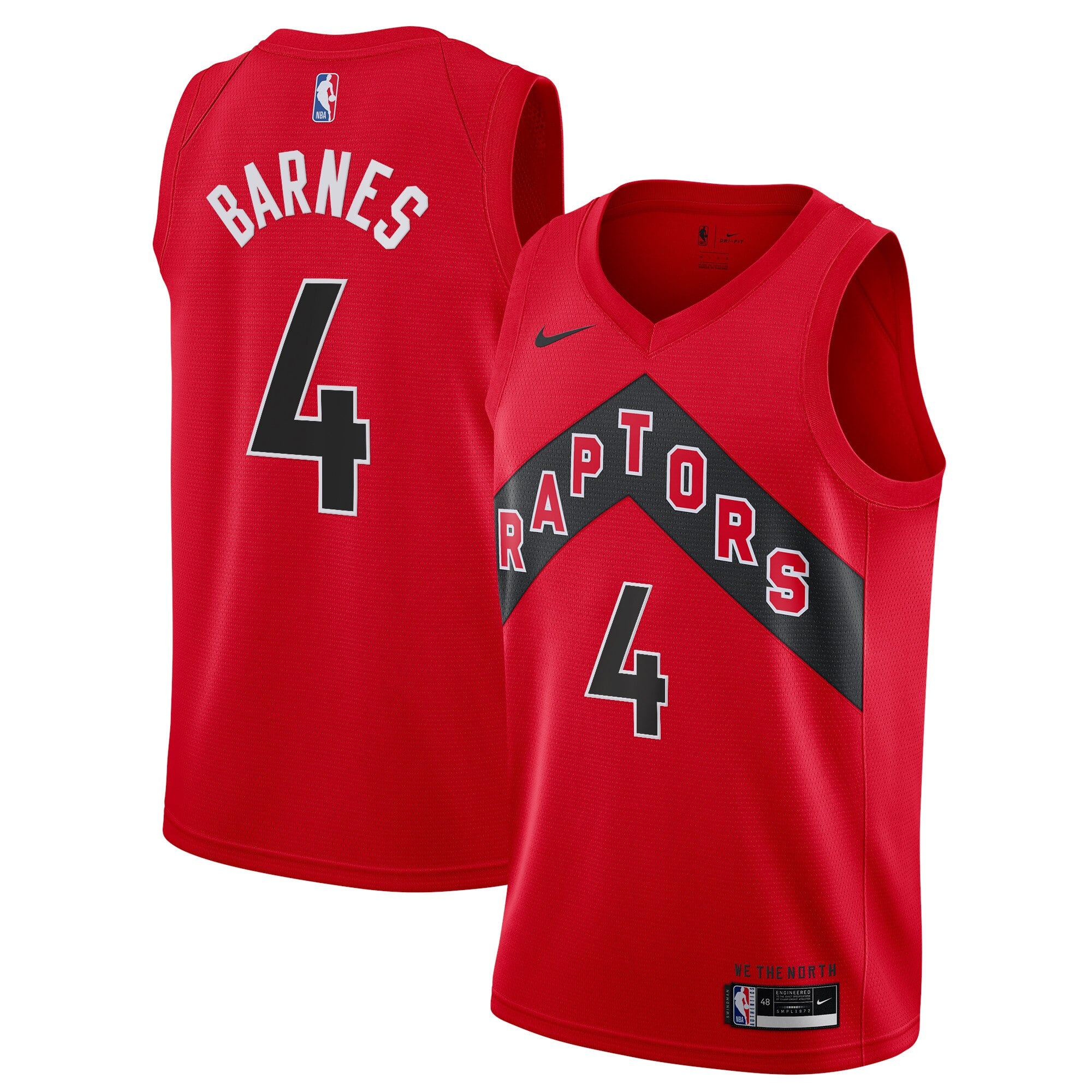 Toronto Raptors Nike Swingman Jersey - Red - Scottie Barnes - Youth - Icon Edition