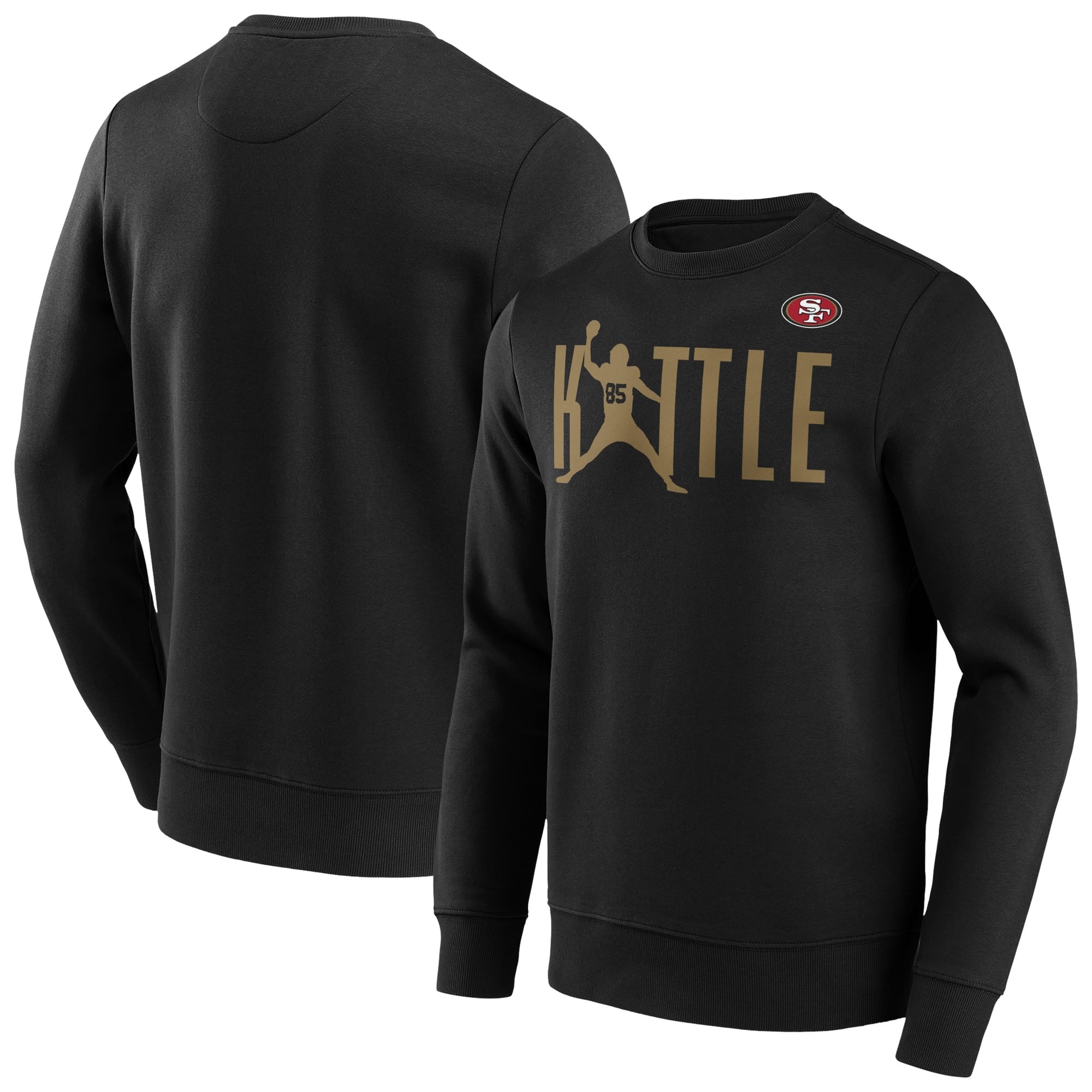 Felpa George Kittle Checkdown Player Crew dei San Francisco 49ers - Uomo