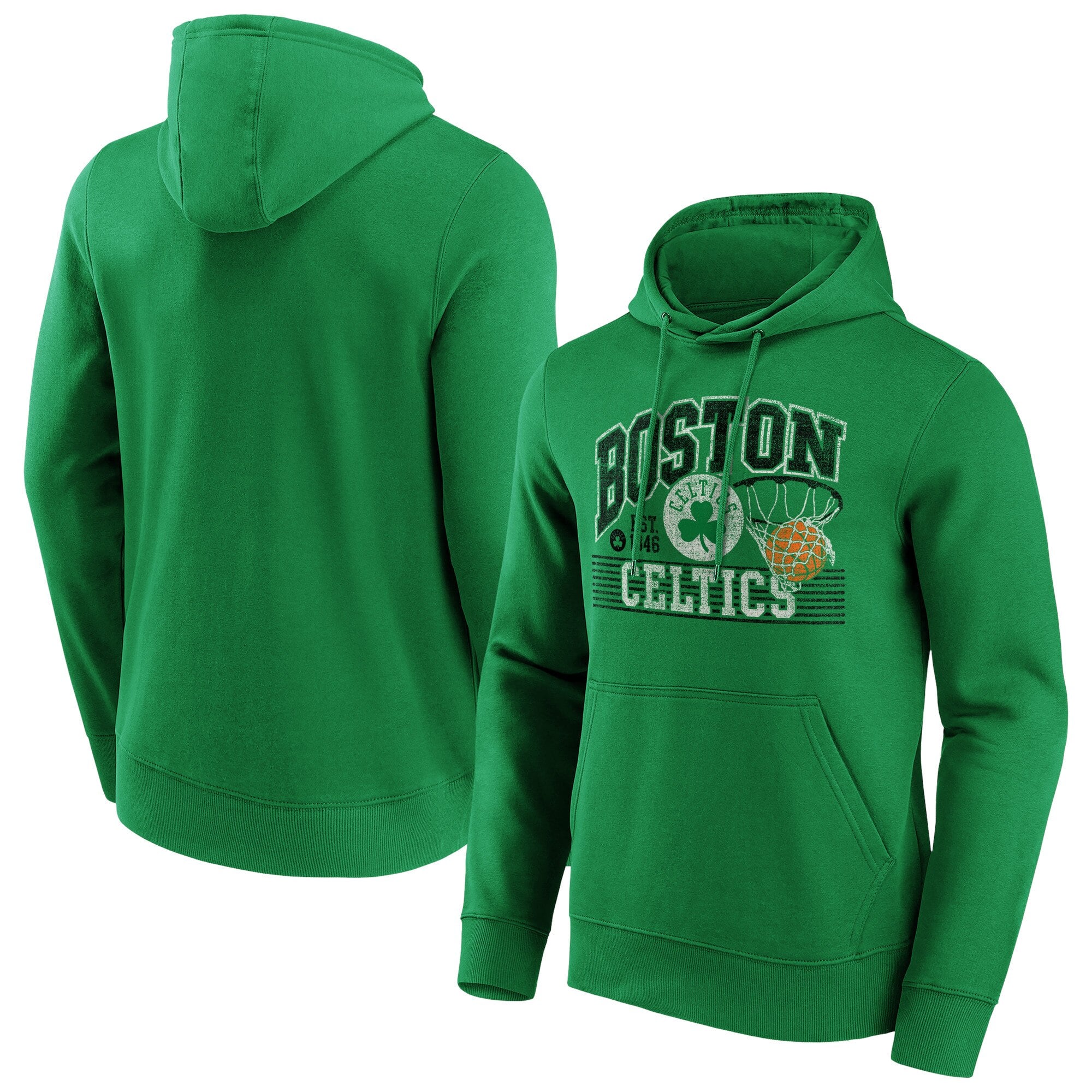 Boston Celtics Felpa con Cappuccio Vintage Vibe - Nera - Uomo