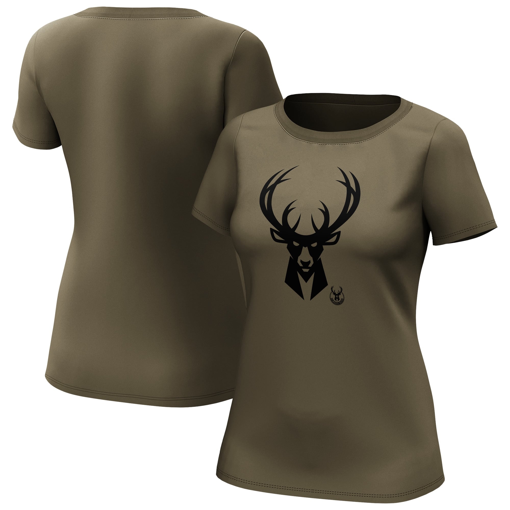 Milwaukee Bucks Fashion Preferred Logo T-Shirt – Womens Milwaukee Bucks Fashion Preferred Logo T-Shirt – Womens