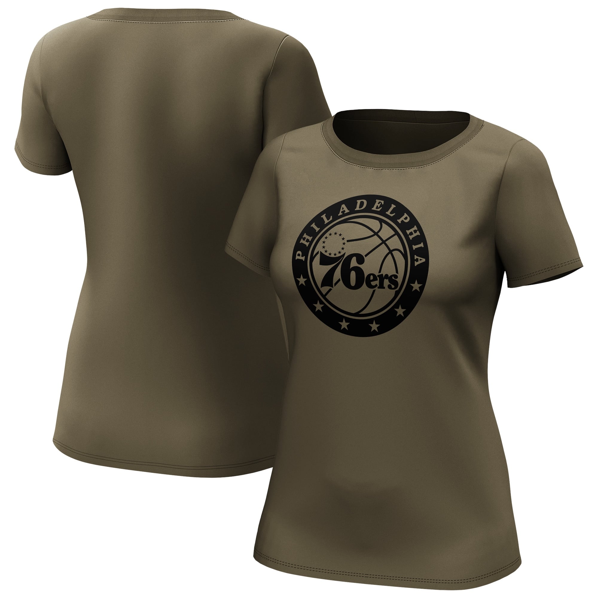 Philadelphia 76ers Fashion Preferred Logo T-Shirt – Womens