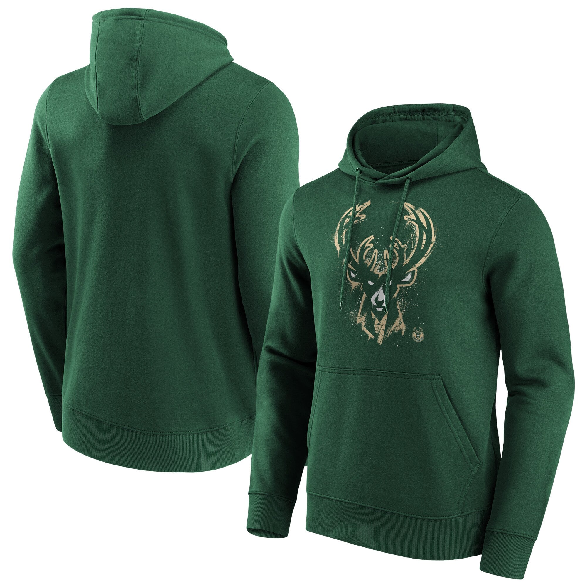Sudadera con capucha y gráfico de salpicaduras de la marca Fanatics de los Milwaukee Bucks para hombre